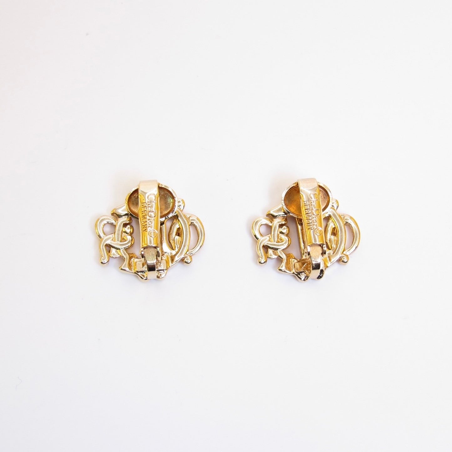 Christian Dior Vintage Dior Logo Golden Clip-on Earrings