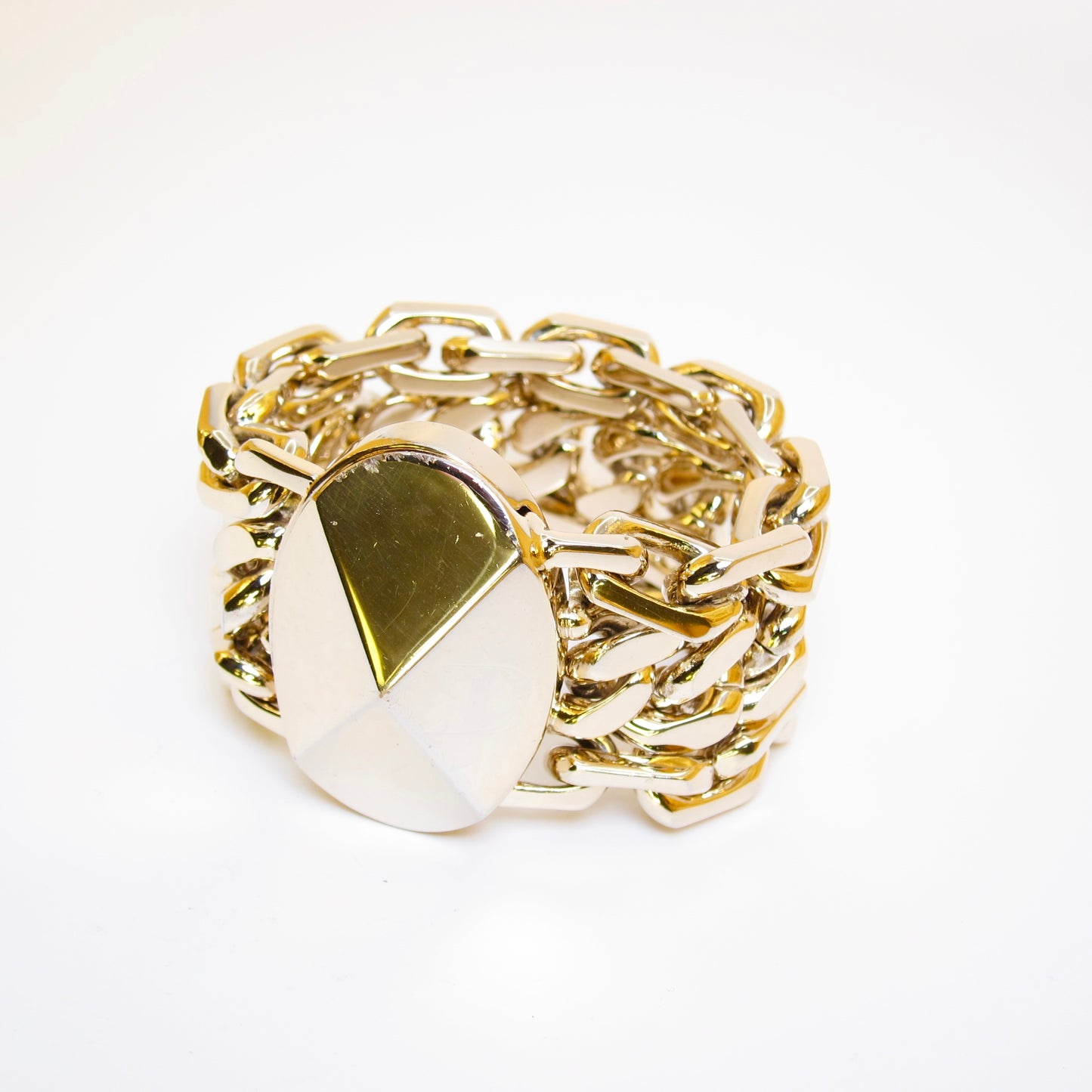 Christian Dior Vintage CD Logo Stylish Golden Bracelet