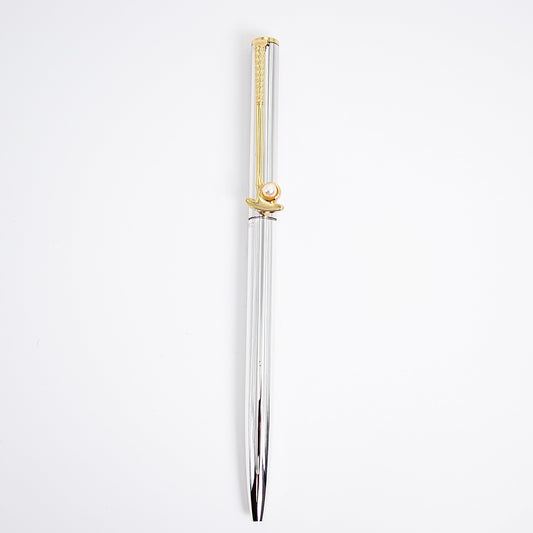 Mikimoto Vintage Golf Motif with Baby Pearl Ballpoint Pen