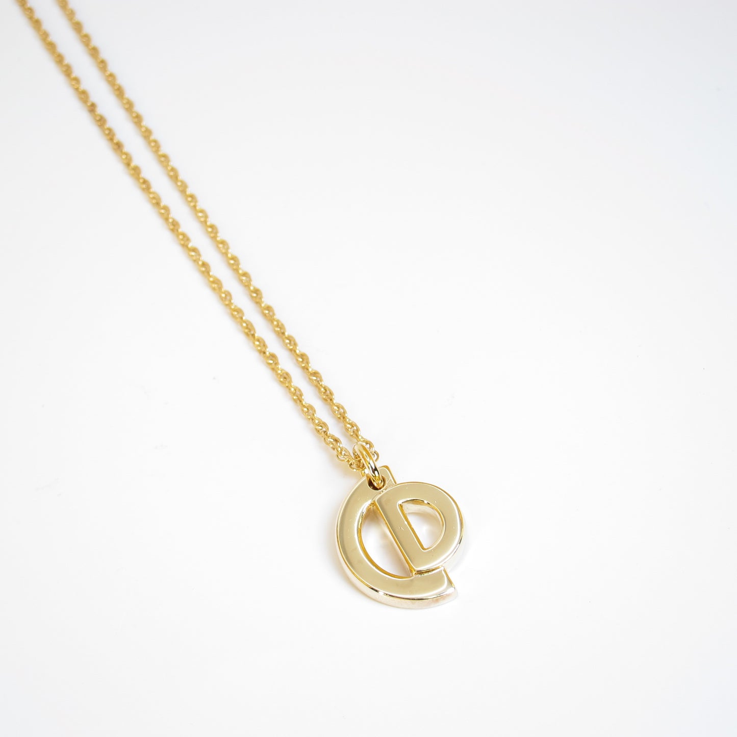 Christian Dior Vintage CD Logo Golden Necklace