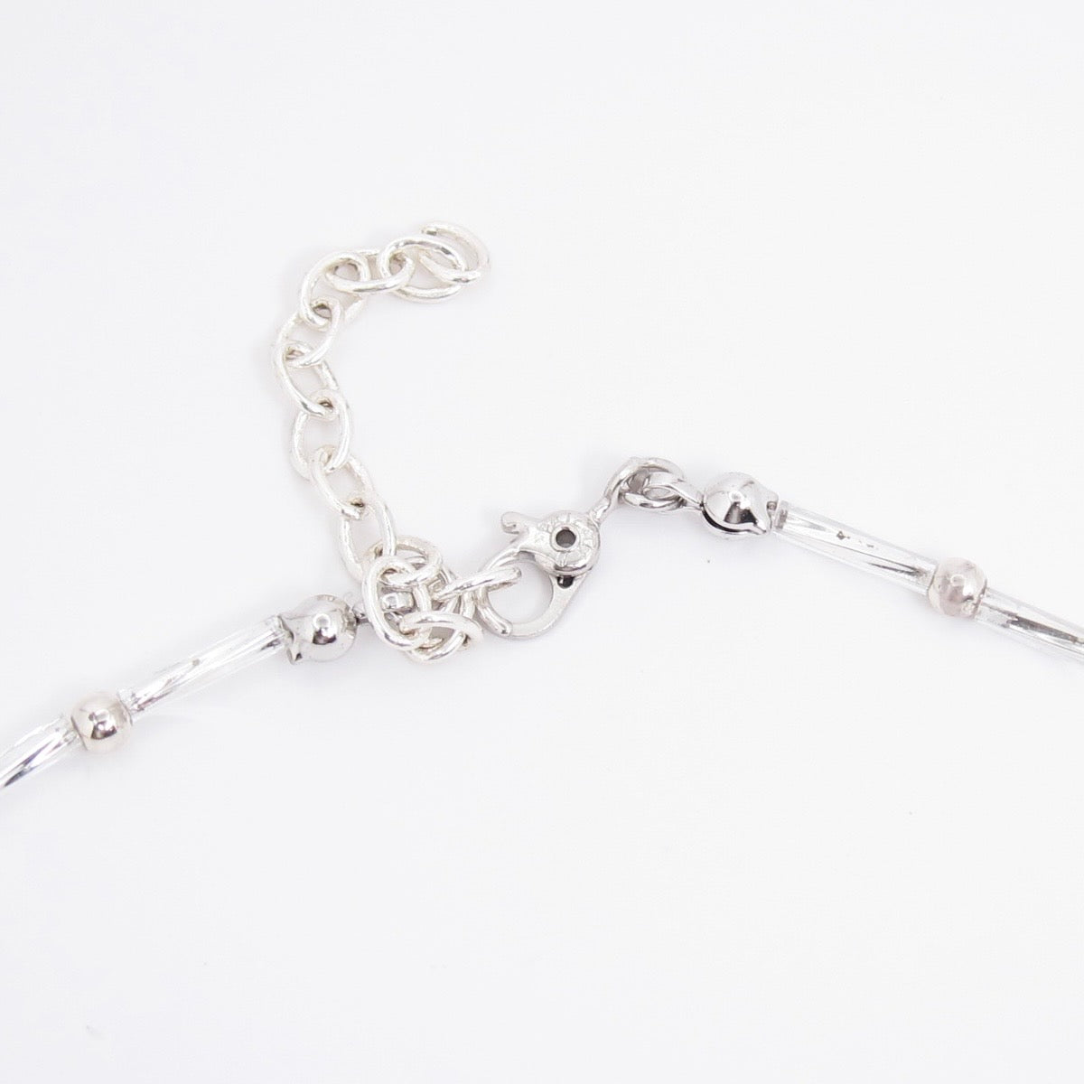 Monet Vintage Station Bead Silver Necklace