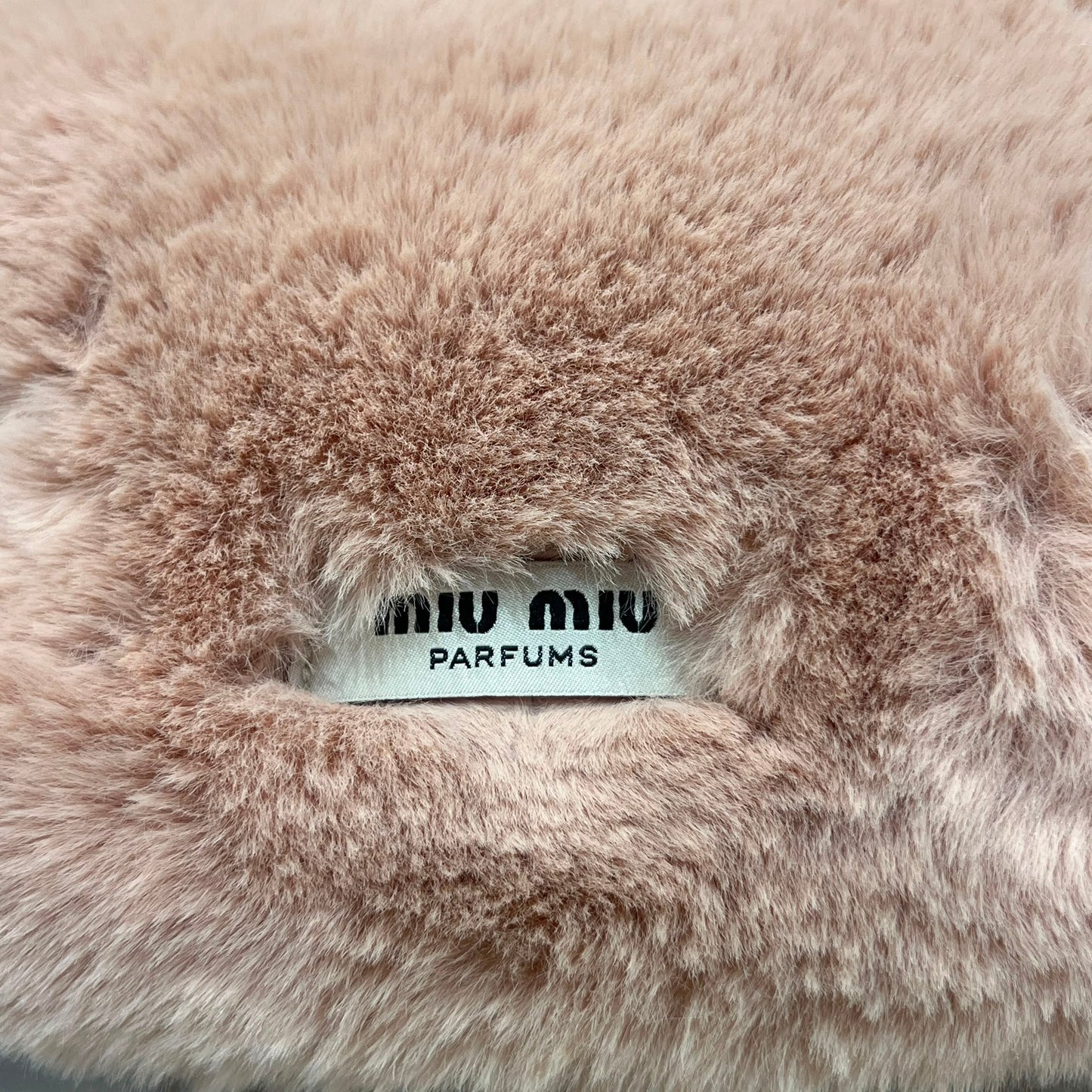 Miu Miu Pink Faux Fur Cosmetic Pouch