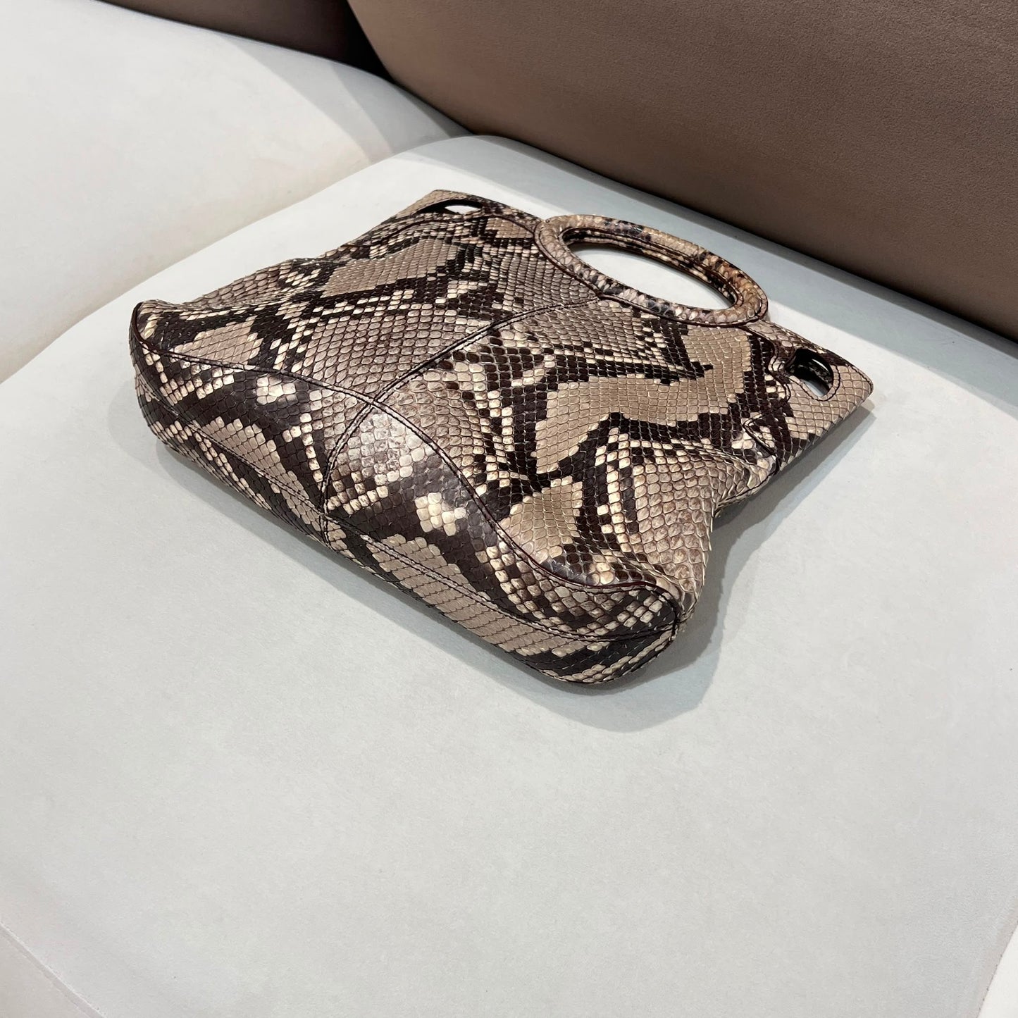 Cartier Marcello Vintage Python Leather Top Handle Handbag