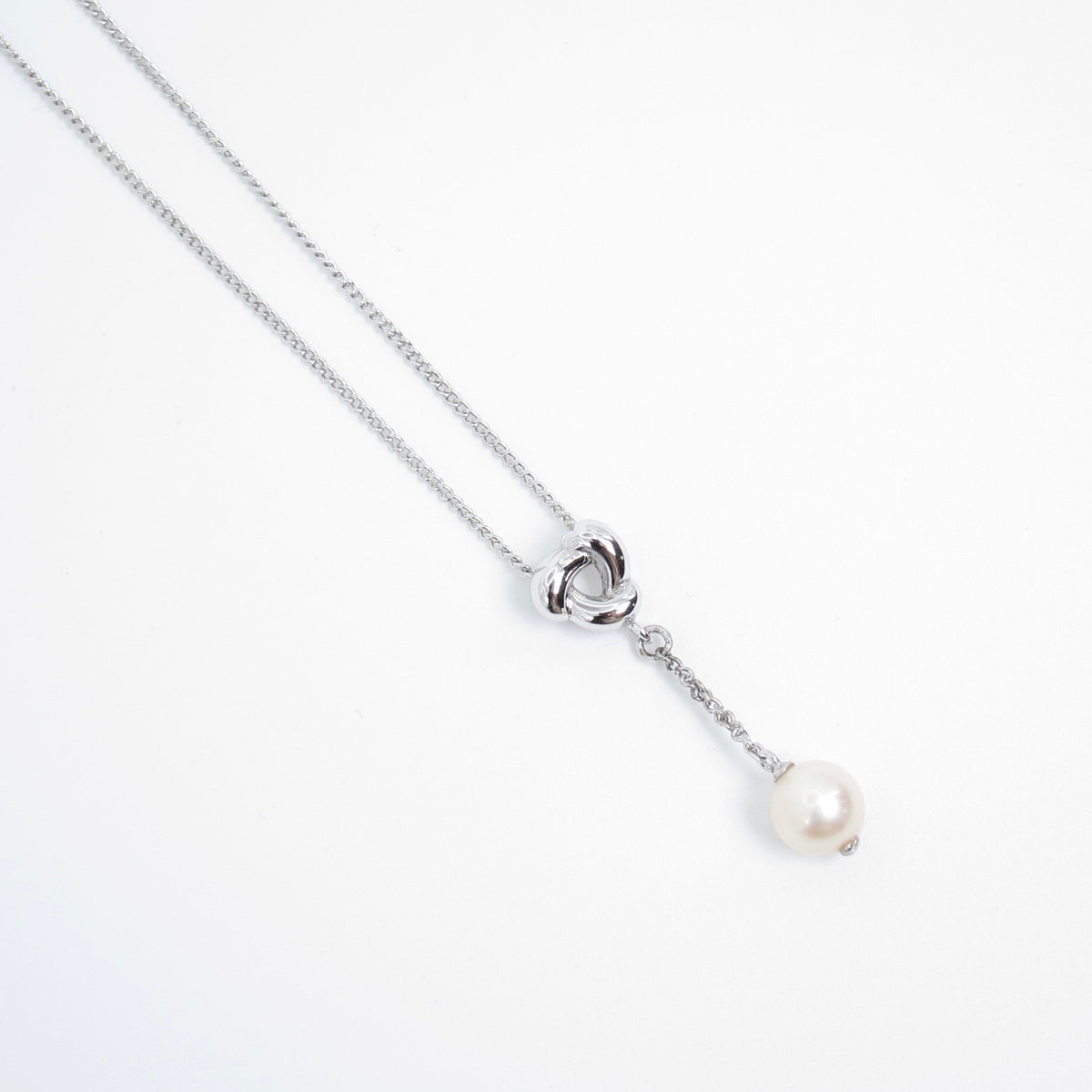 Tasaki Vintage Silver Pearl Drop Necklace