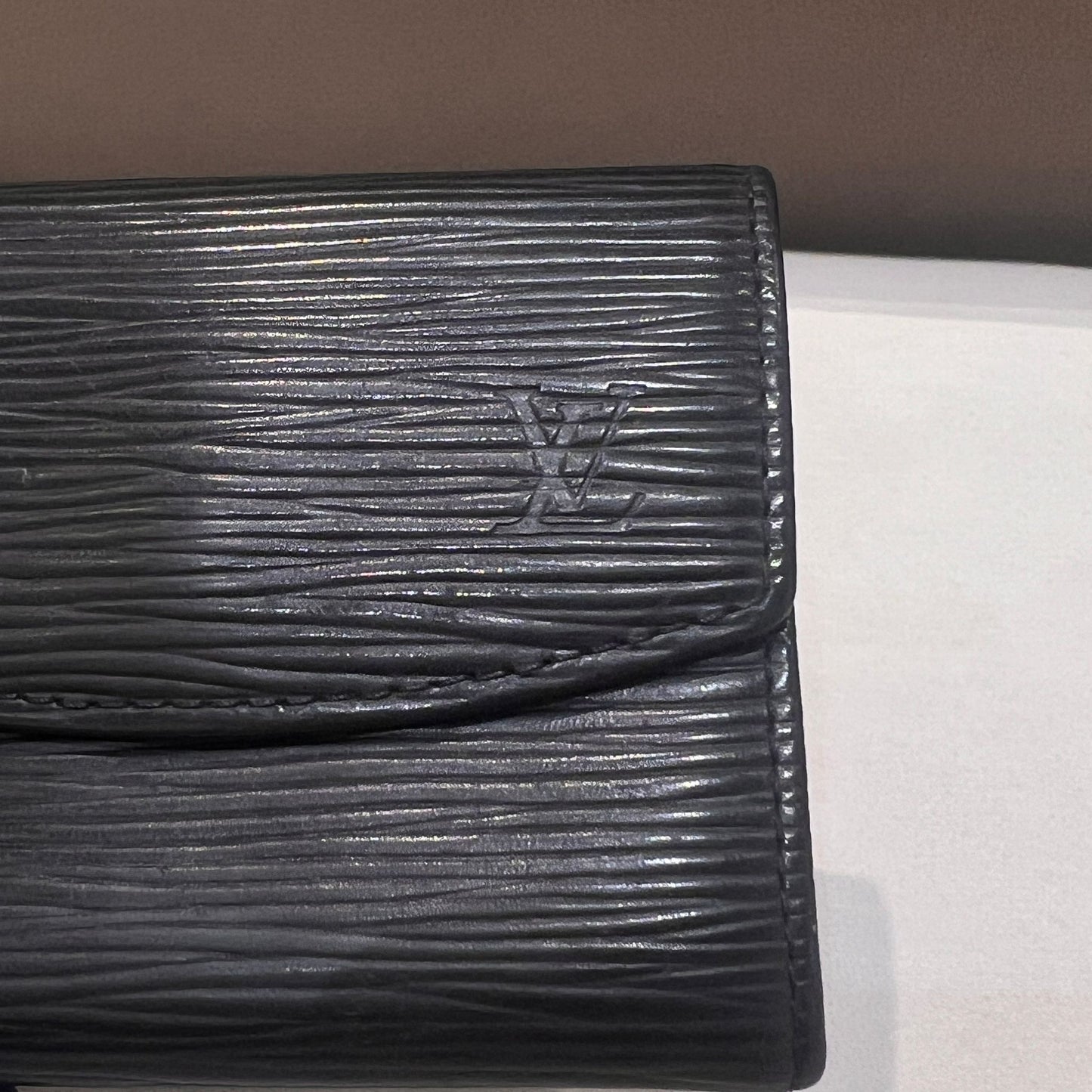 Louis Vuitton Vintage Epi Leather Black Flap Card Holder Wallet