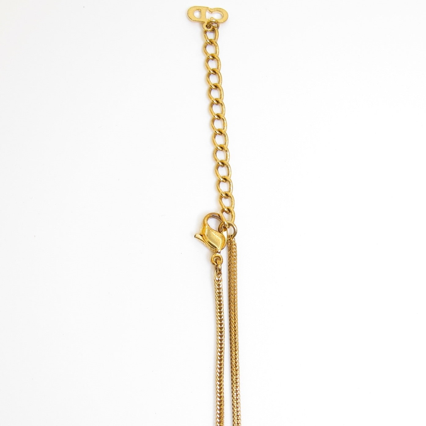 Christian Dior Vintage Crystal D Logo Necklace