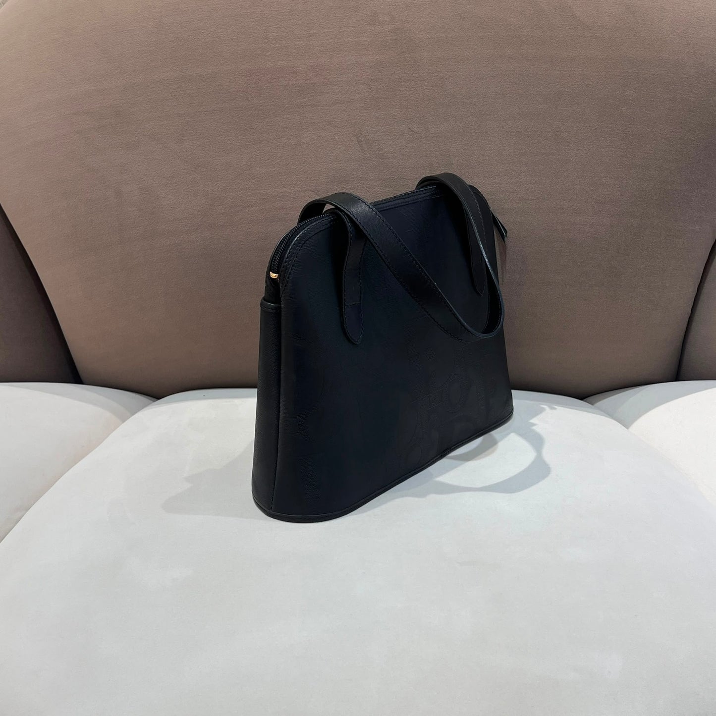 Christian Dior Vintage Black Trotter Jacquard Tote Bag