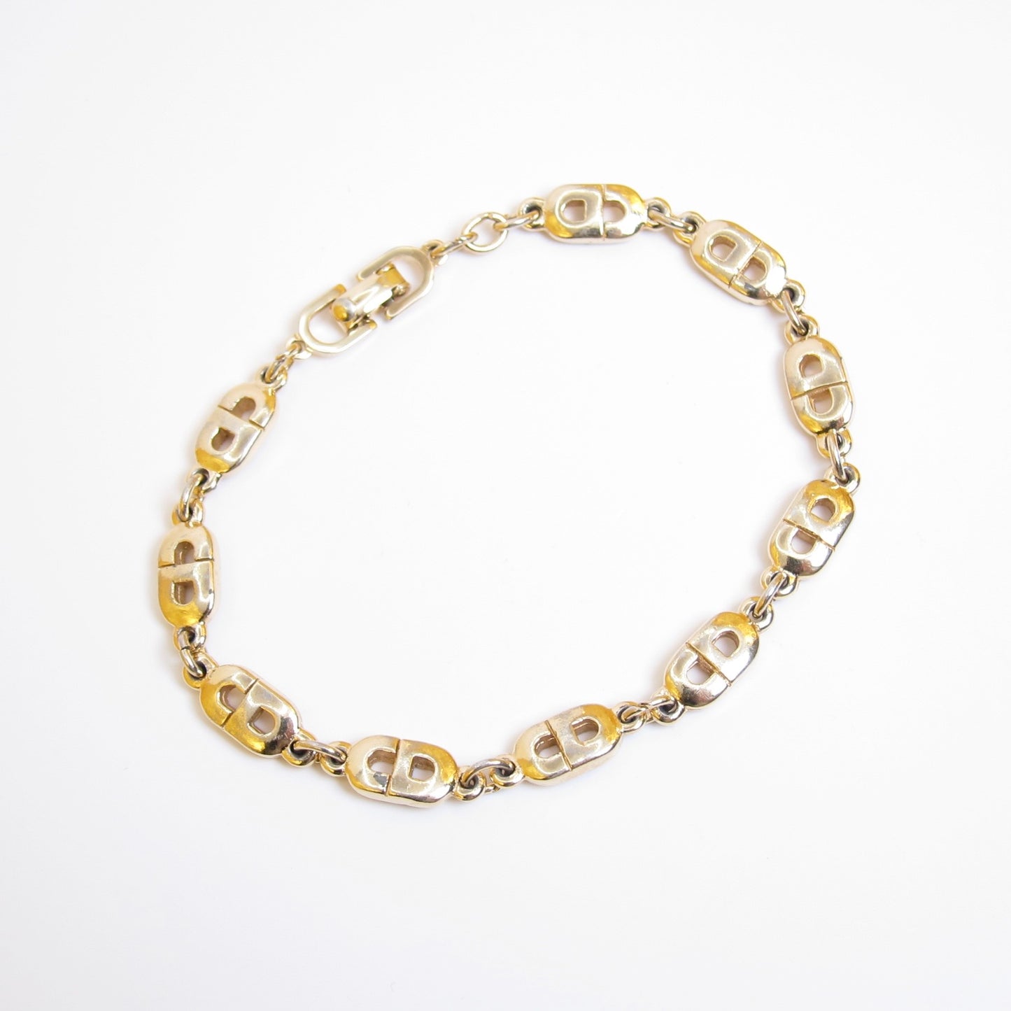 Christian Dior Vintage CD Logo Golden Bracelet