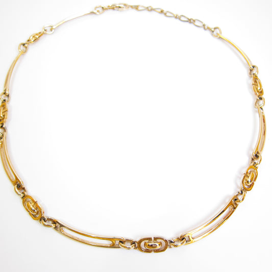 Christian Dior Vintage CD Logo Stylish Golden Necklace