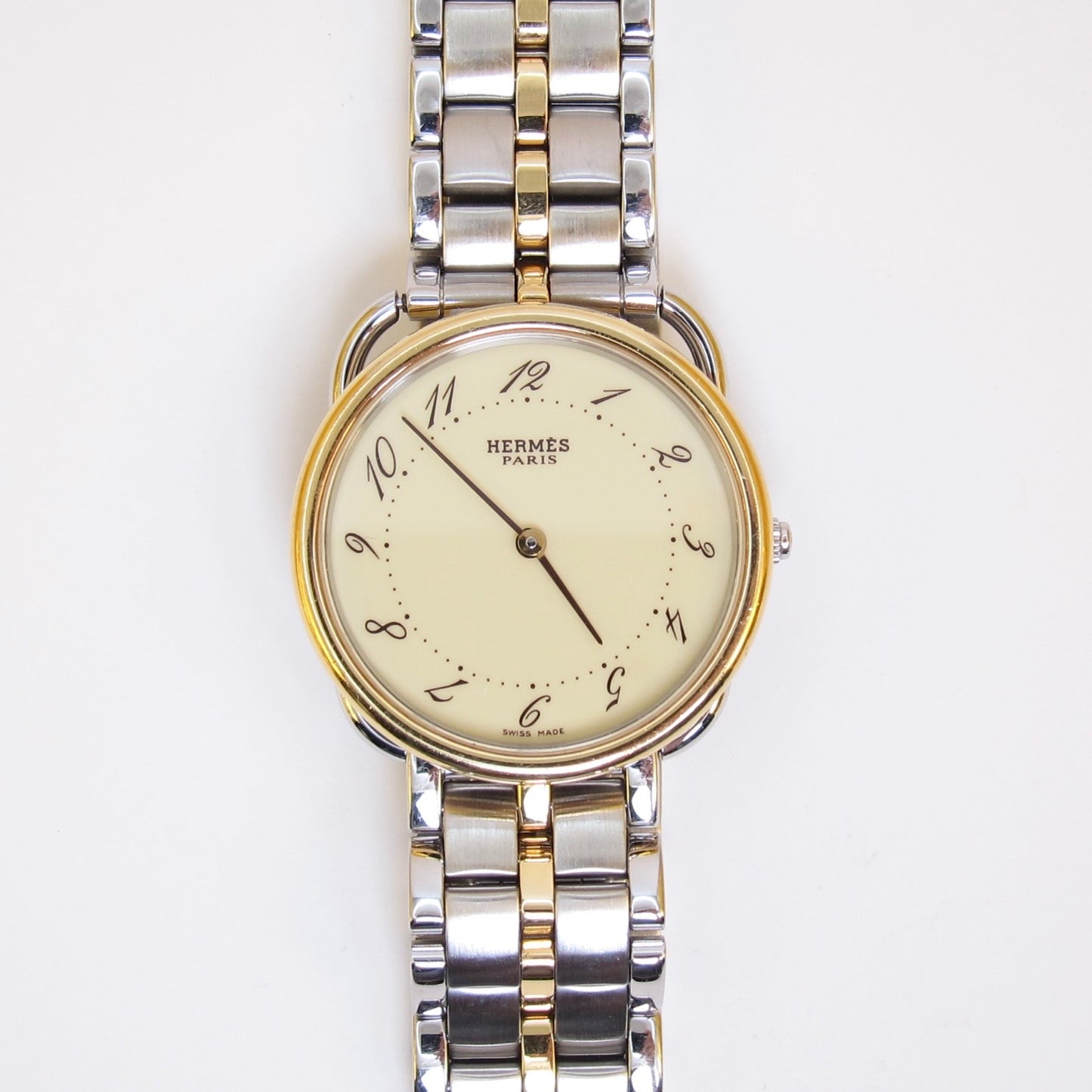 Hermes Vintage Arceau Ivory Dial Two Tone Watch