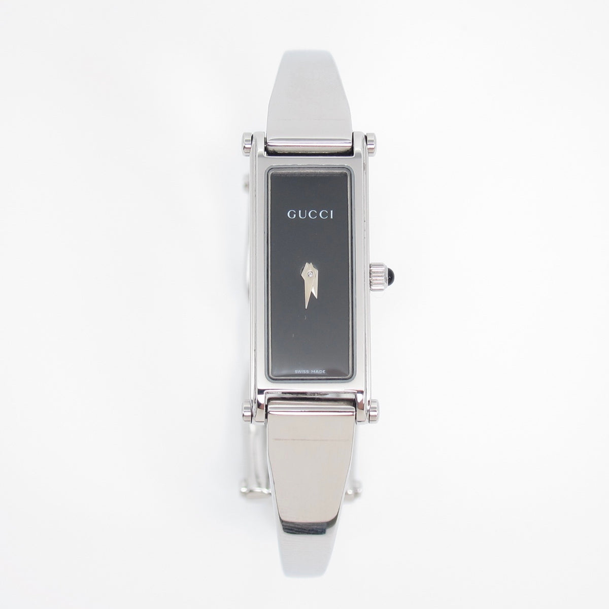 Gucci Vintage 1500L Black Dial Bangle Watch with Box