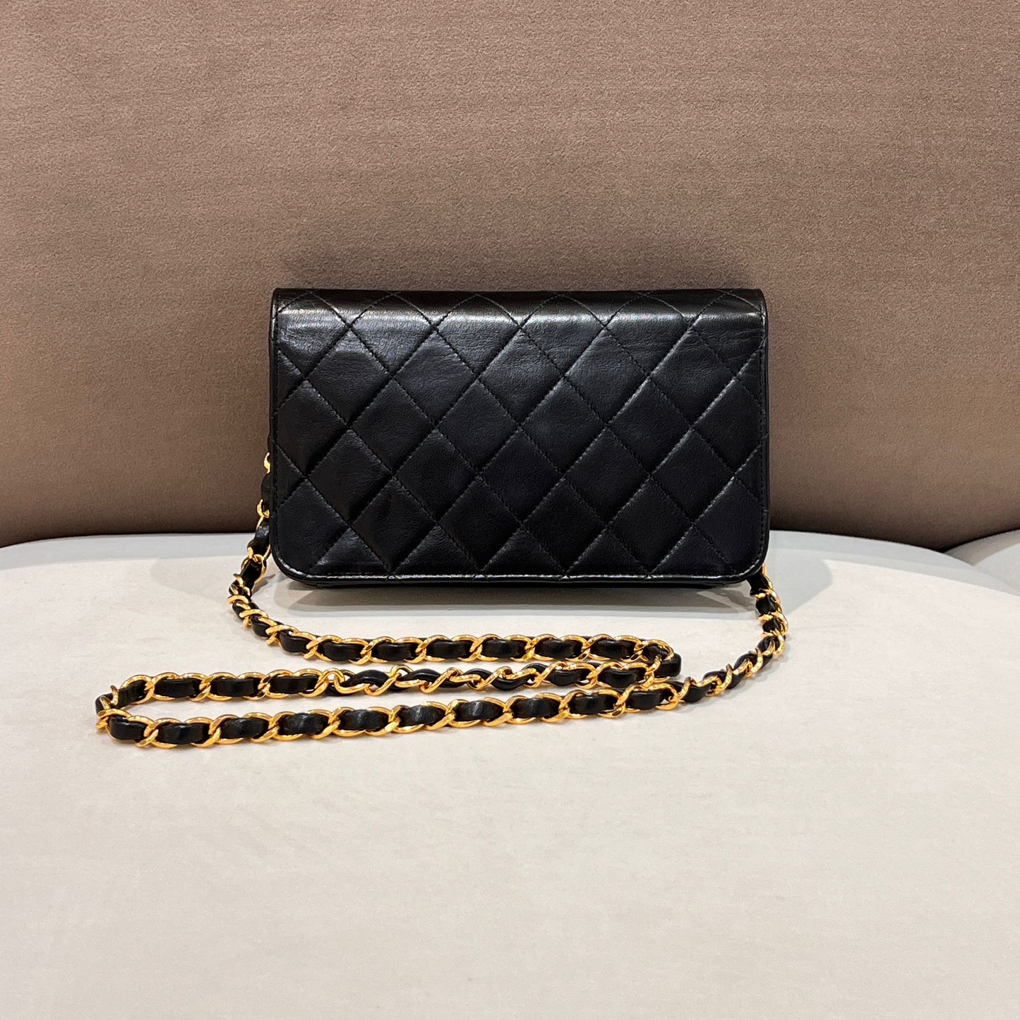 Chanel Vintage 3-Series Matelassé Black Shoulder Bag With 24K Cc Logo