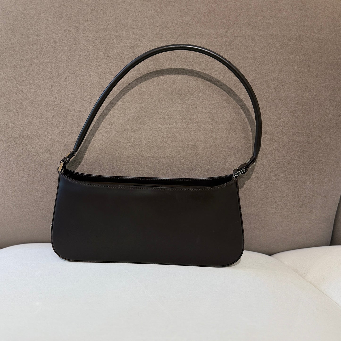 Ferragamo Dark Brown Leather Shoulder Bag