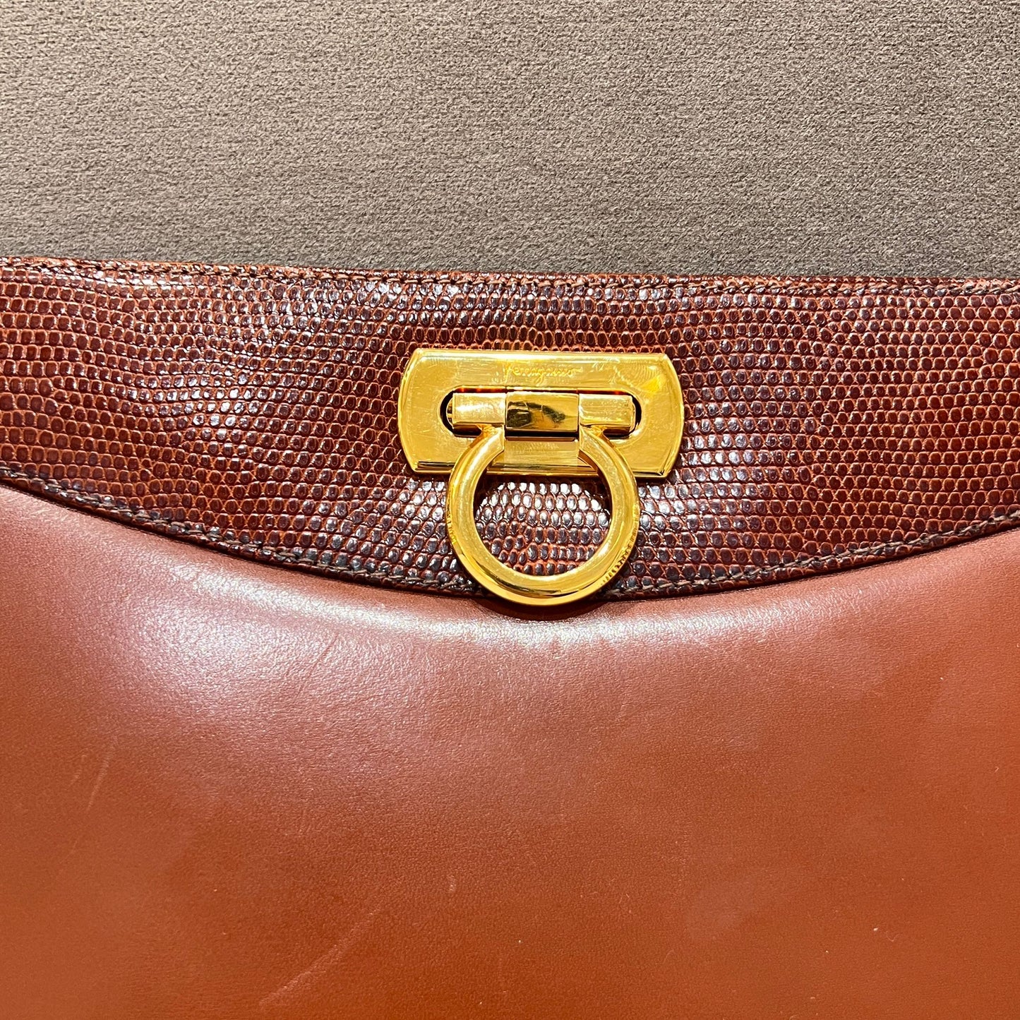 Salvatore Ferragamo Vintage Gancini Leather Chain Shoulder Bag