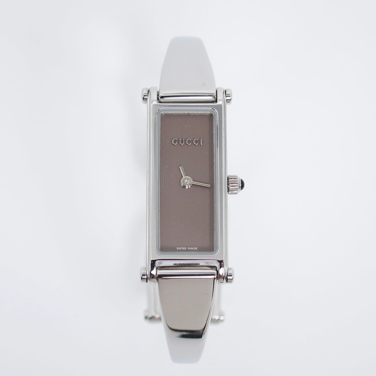 Gucci Vintage Rectangle Brown Face Bangle Watch
