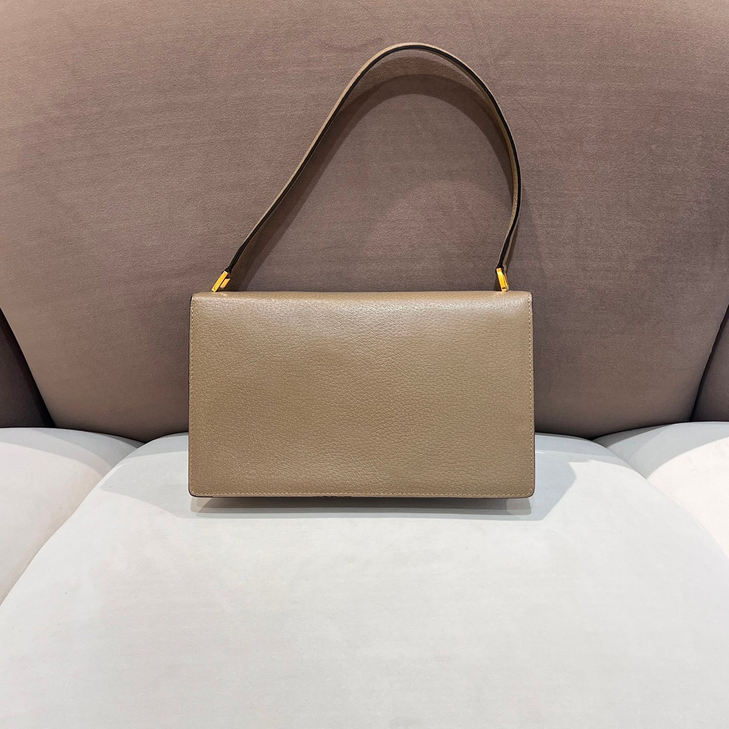 Bvlgari Vintage Grained Leather Shoulder Bag
