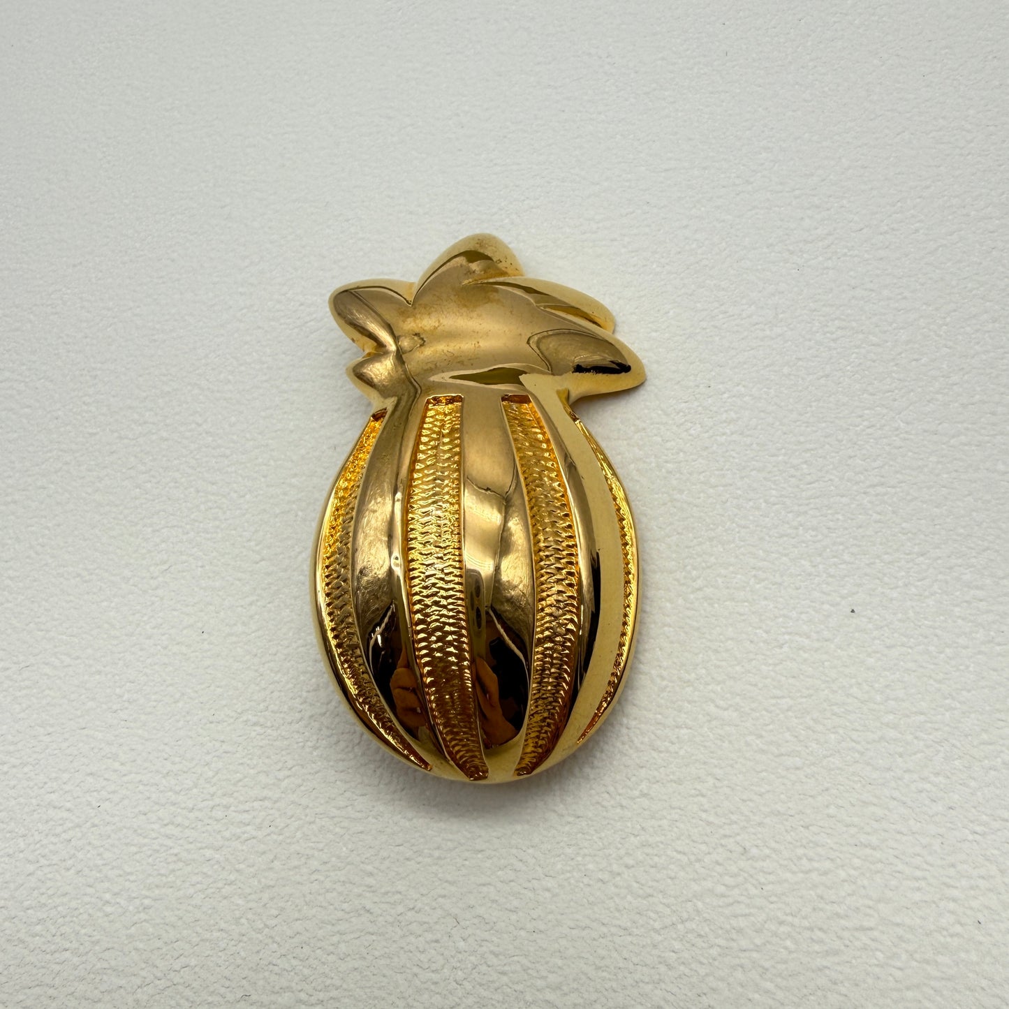 Celine Vintage Pineapple Motif Golden Brooch