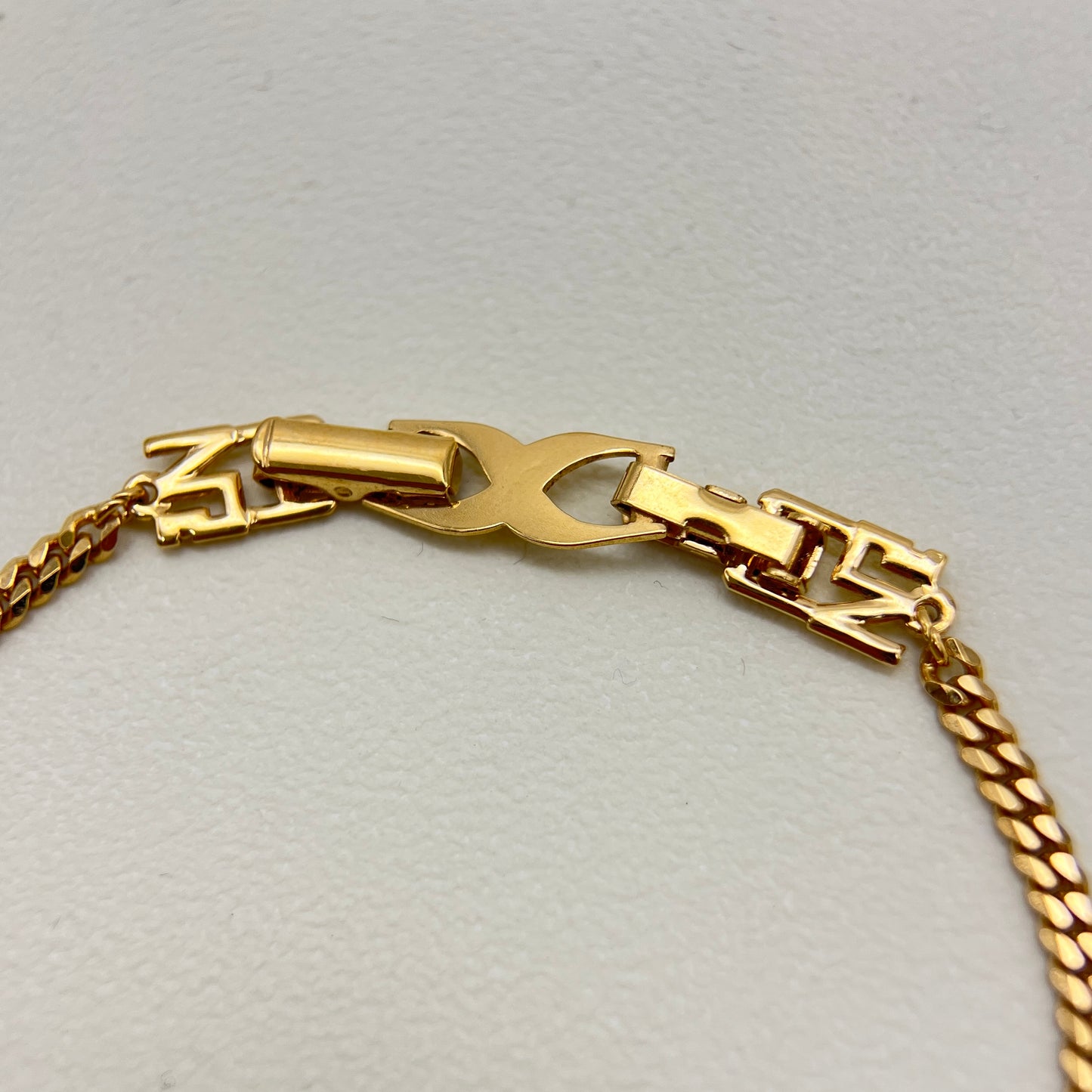 Nina Ricci Vintage Drop Loop with Rhinestone Golden Necklace