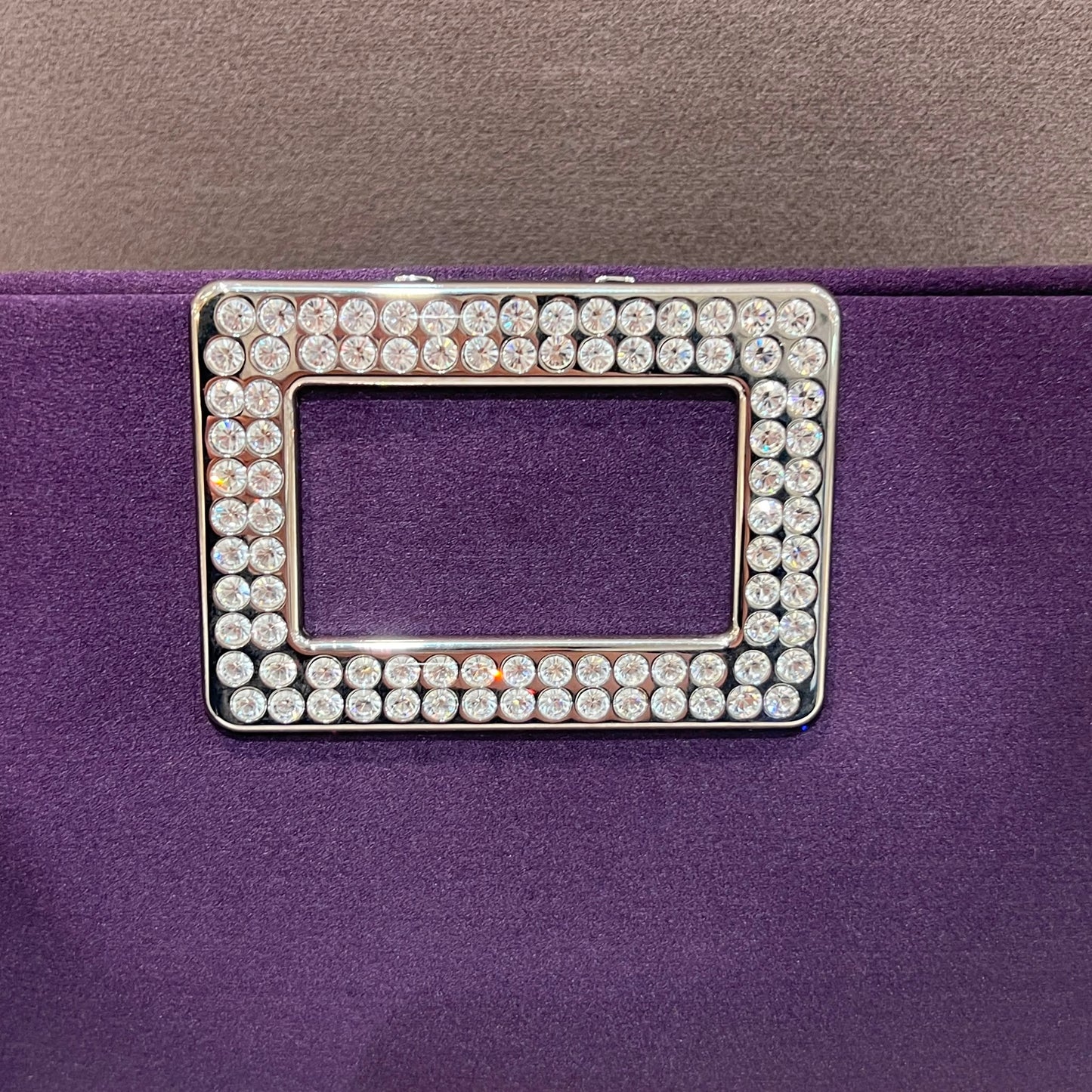 Roger Vivier Vintage Crystal Buckle Satin Clutch Pouch