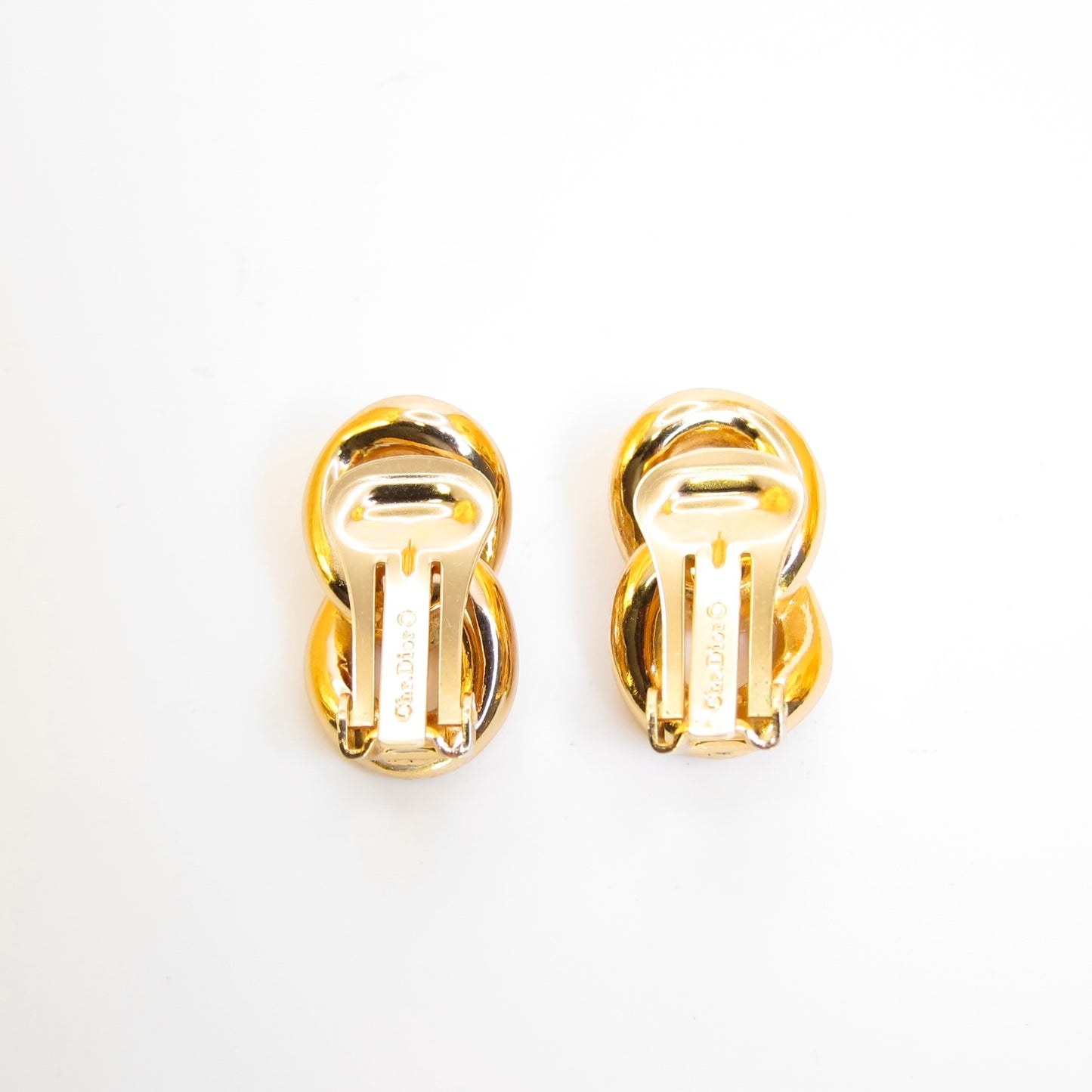 Christian Dior Vintage Link Golden Earrings