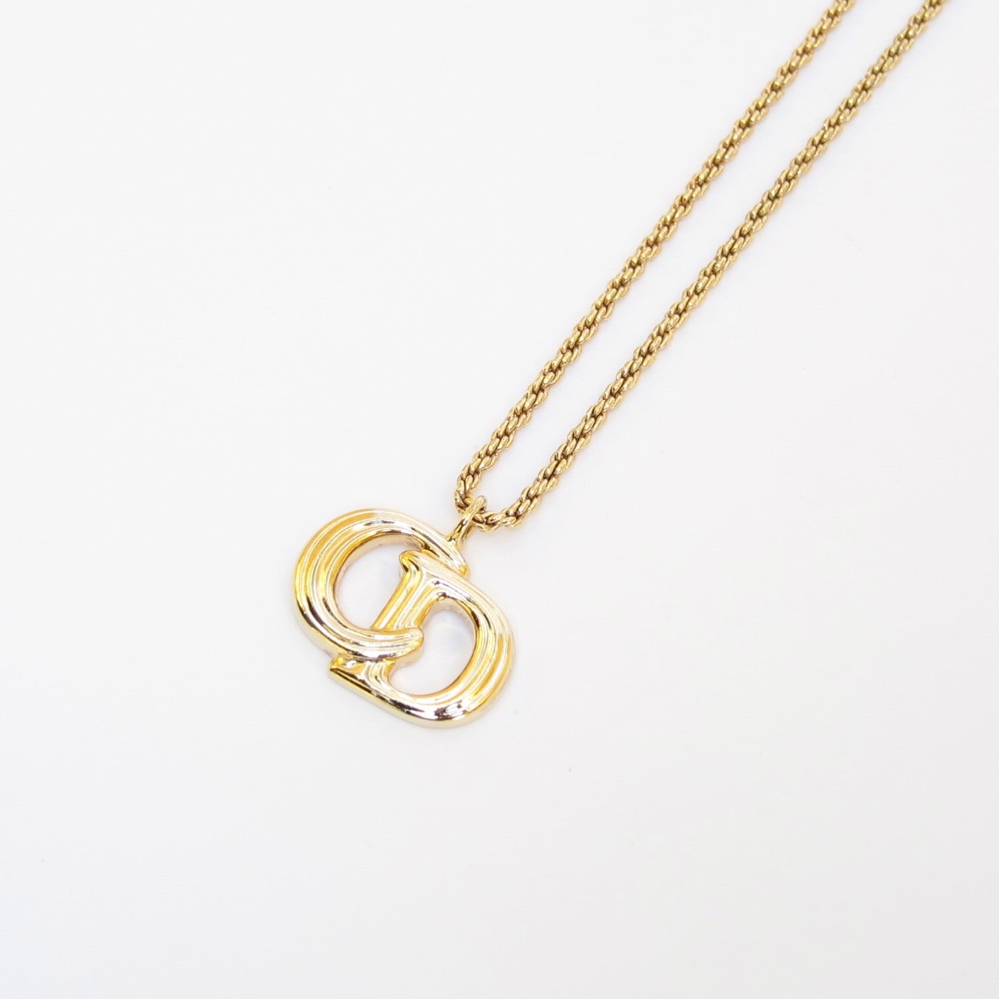 Christian Dior Vintage CD Logo Golden Necklace