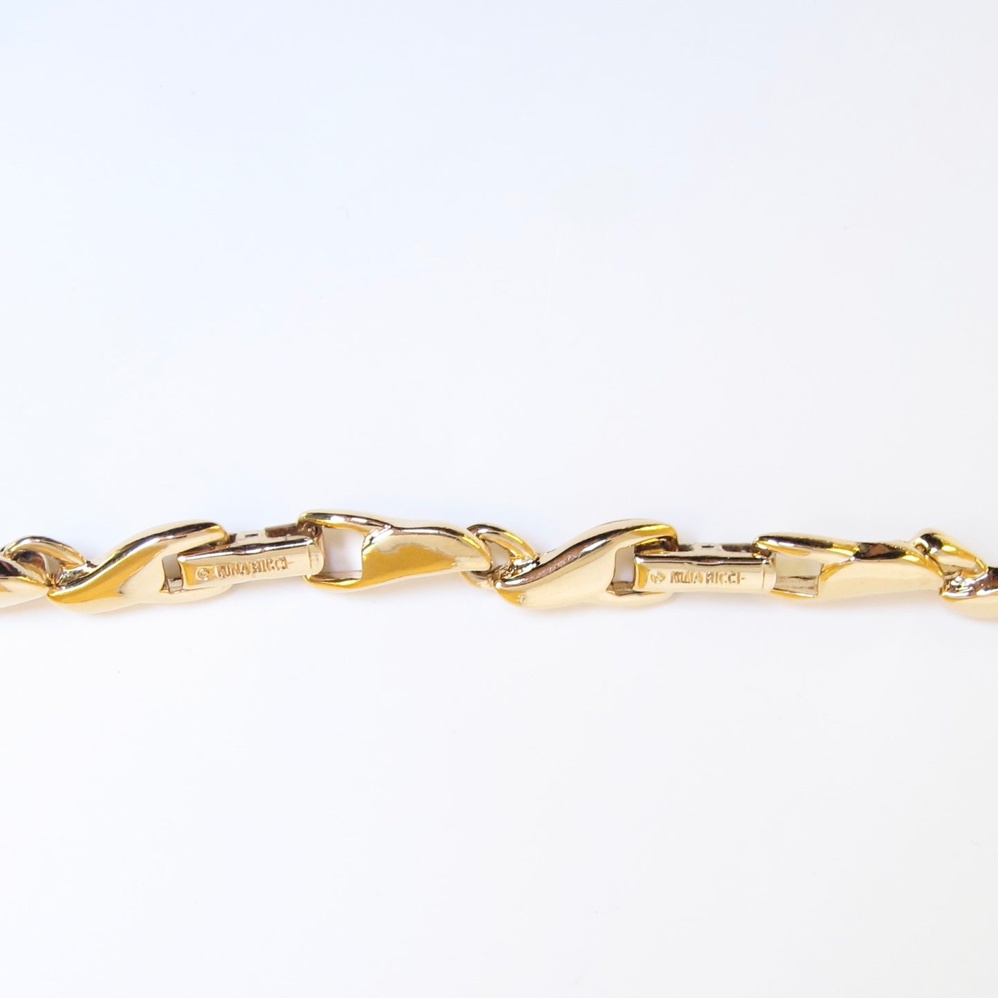 Nina Ricci Vintage Sculptural Wave Golden Necklace
