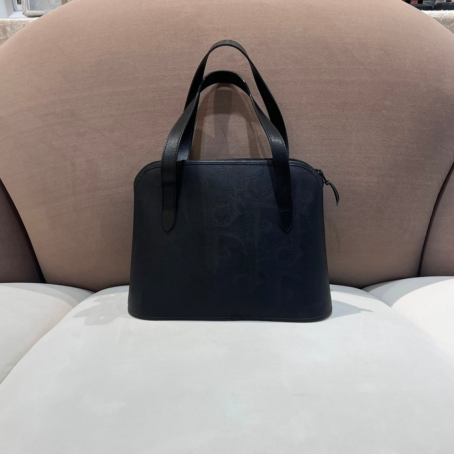 Christian Dior Vintage Black Trotter Jacquard Tote Bag