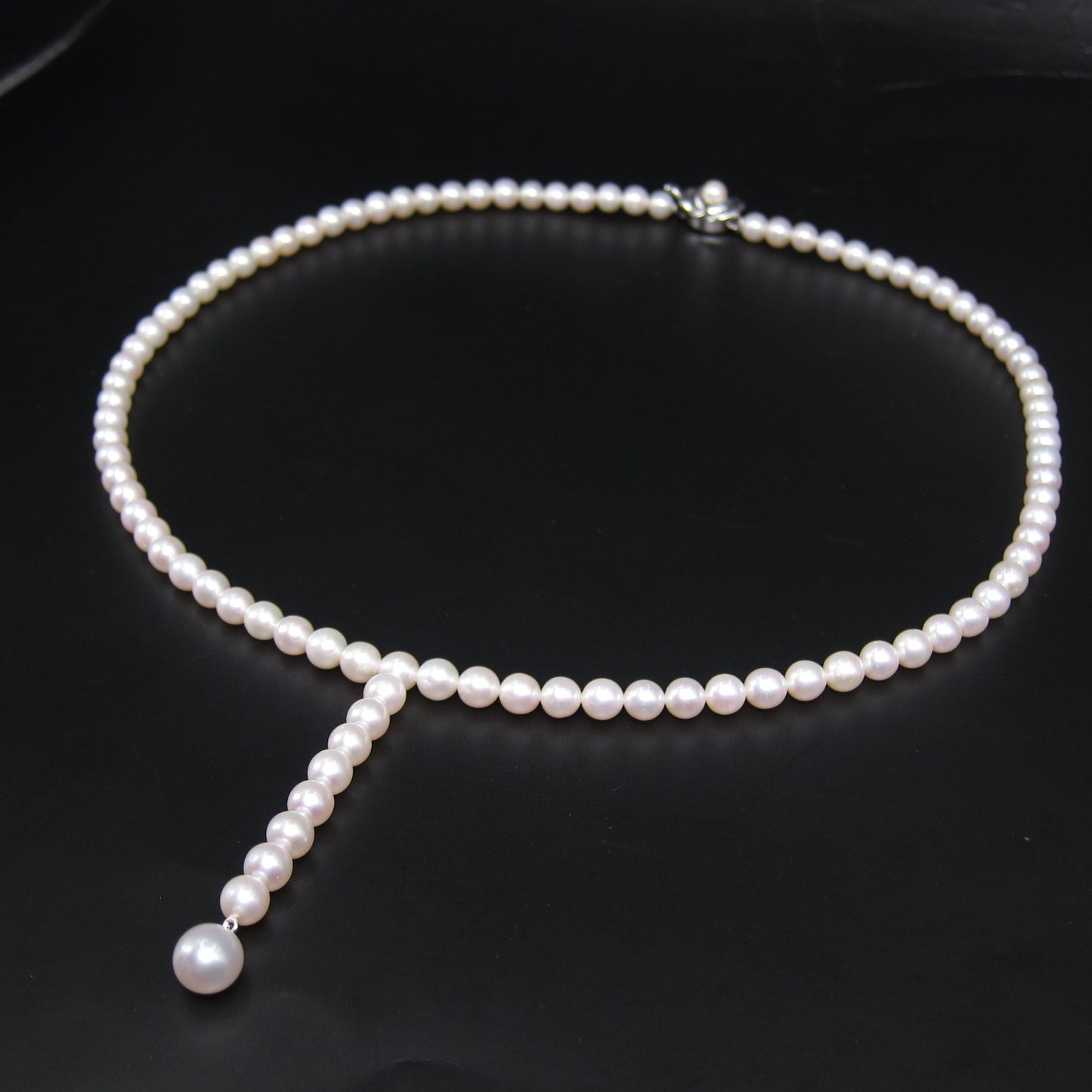 Tasaki Vintage Freshwater Pearl with Silver Buckle Necklace