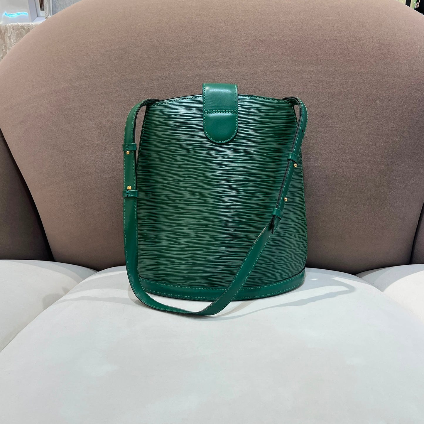 Louis Vuitton Vintage Borneo Green Epi Leather Cluny M52254 Shoulder Bag
