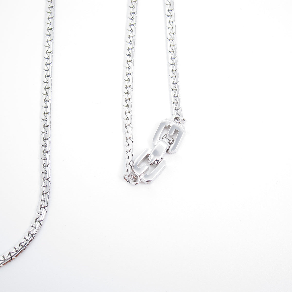 Givenchy Vintage Silver-Tone Chain Necklace with S-Shaped Details