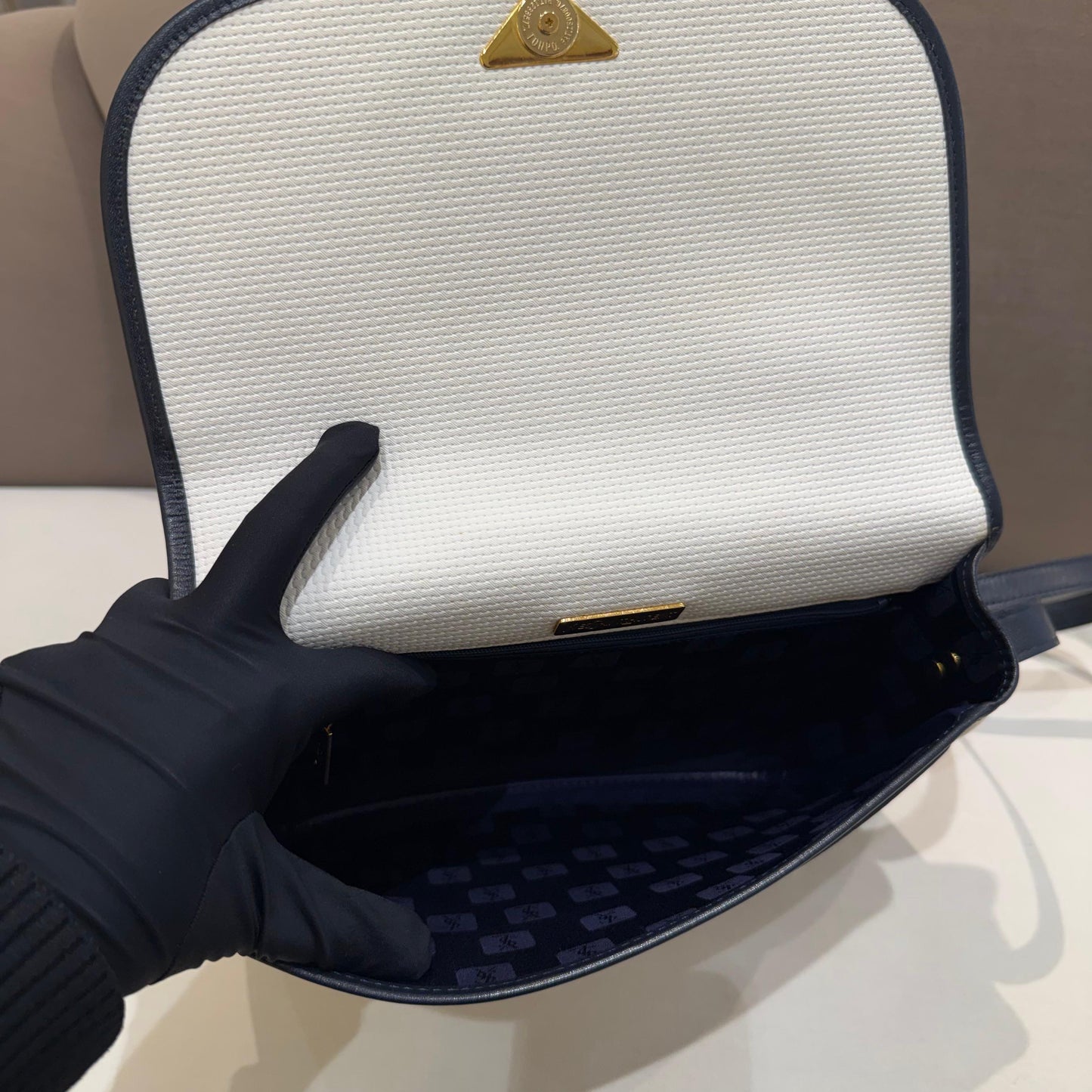 Yves Saint Laurent Vintage Cassandra Monochrome Shoulder Bag