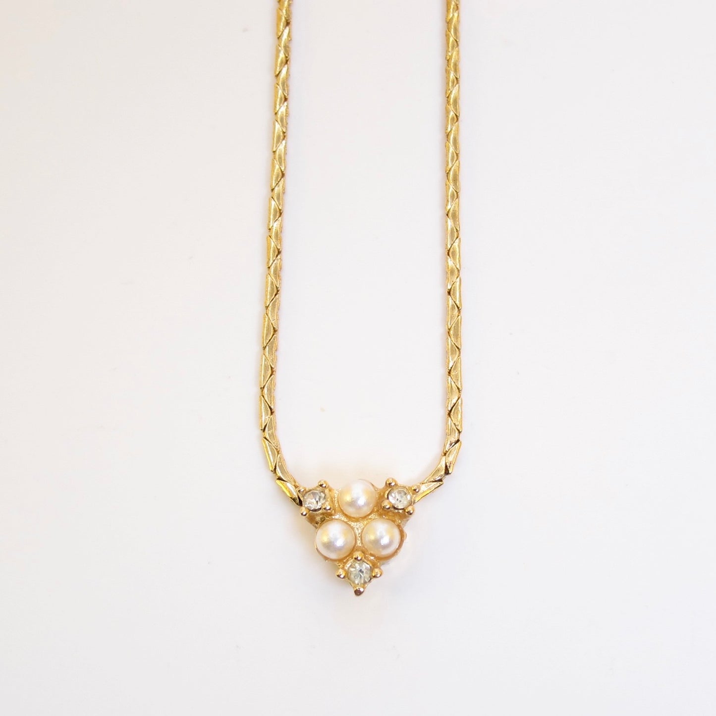Christian Dior Vintage Pearl and Rhinestone Golden Necklace