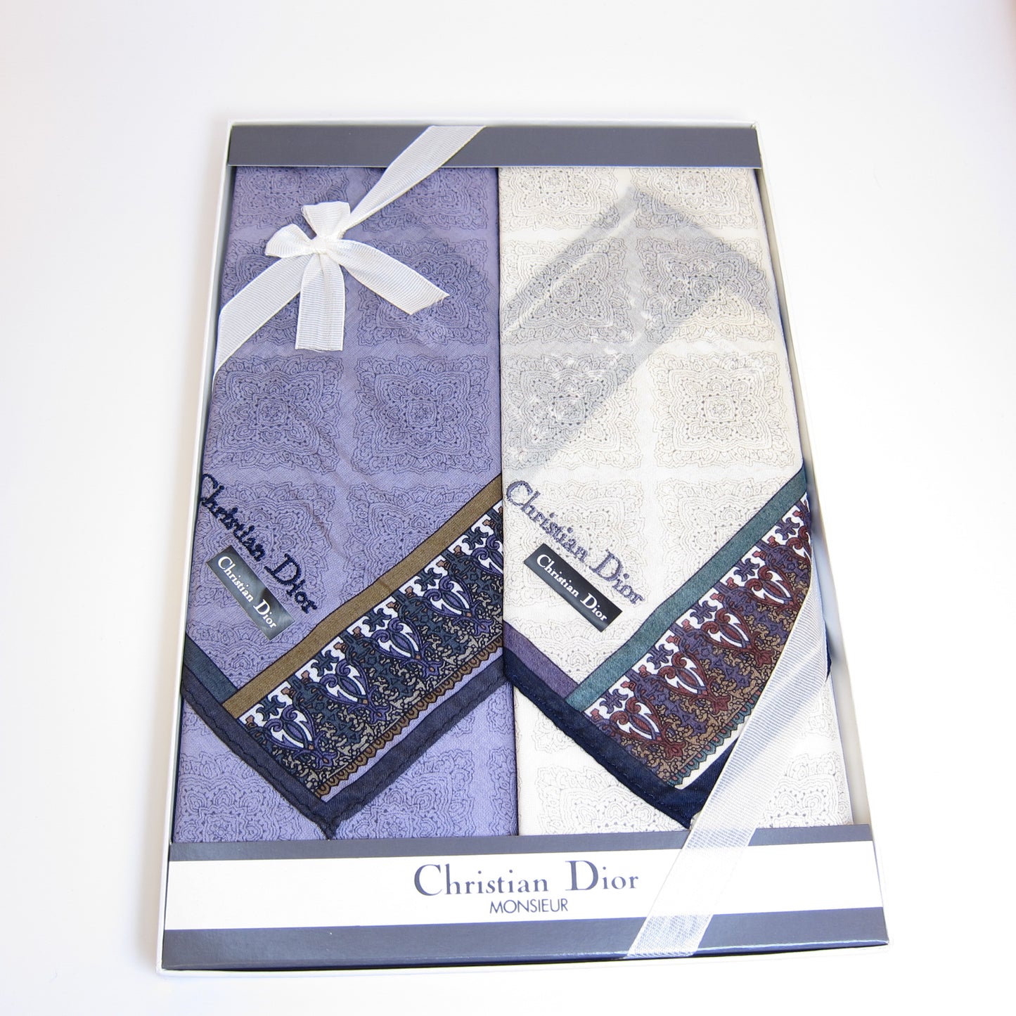 Christian Dior Vintage Unused Handkerchief Set of 2