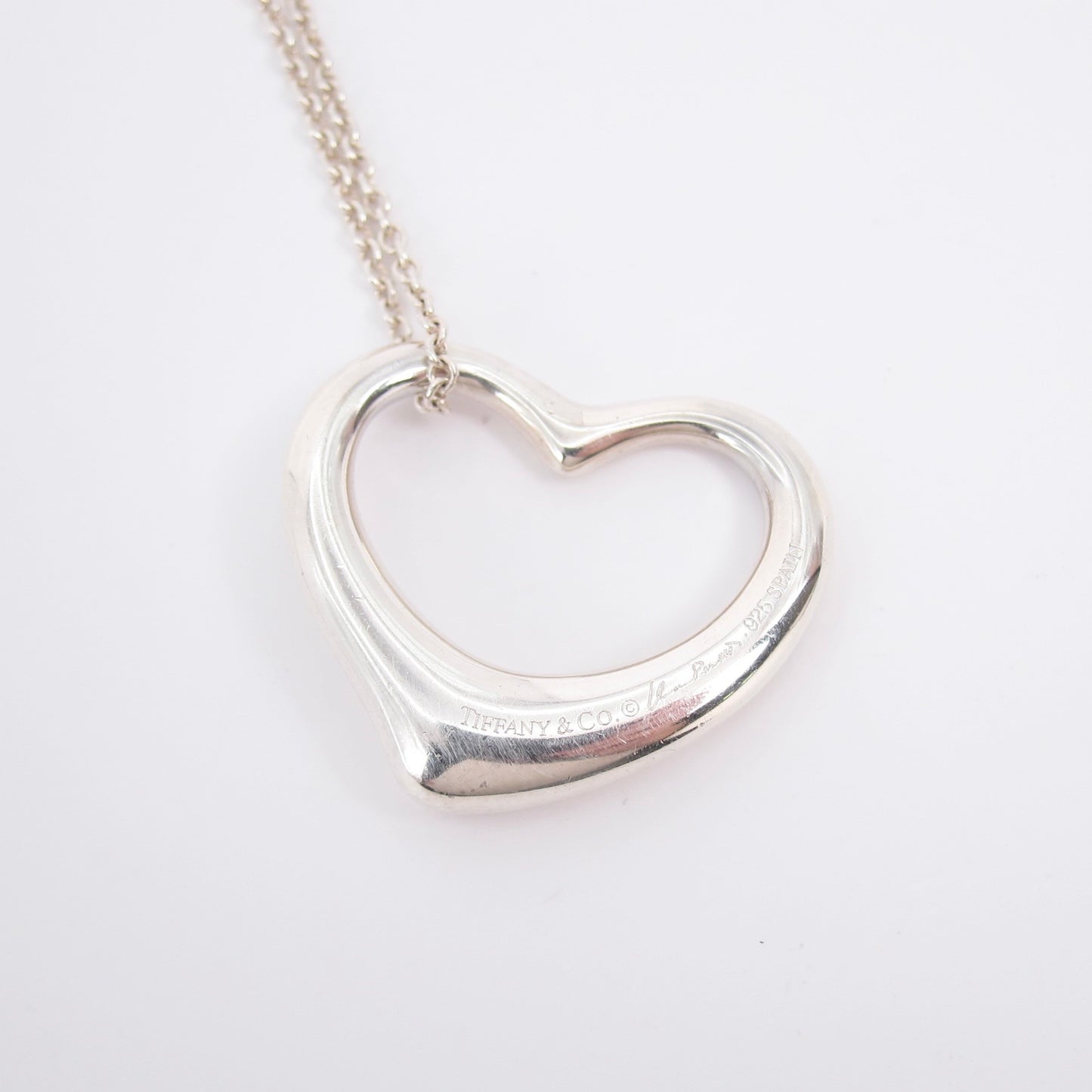 Tiffany Vintage Open Heart 925 Silver Necklace