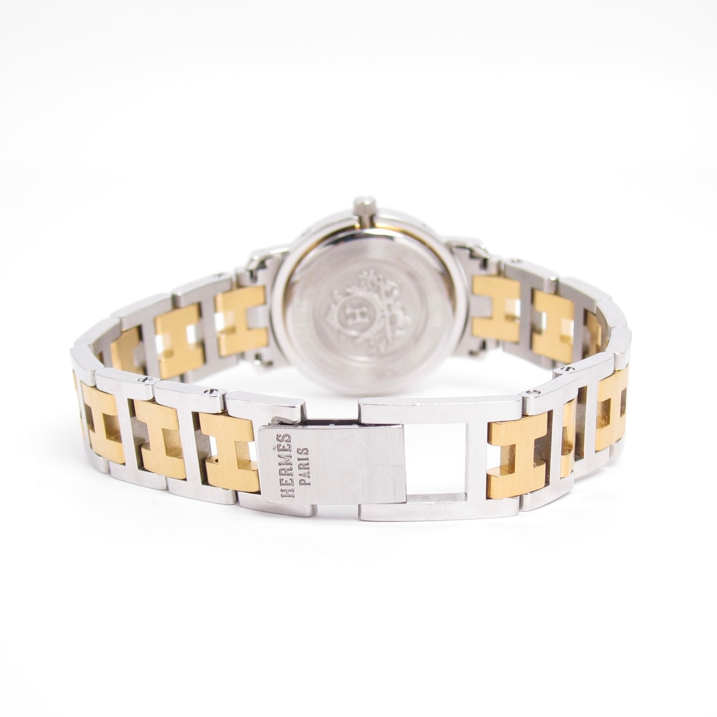 Hermes Vintage Clipper Ivory Dial with Date and H Bracelet Two Tone Watch