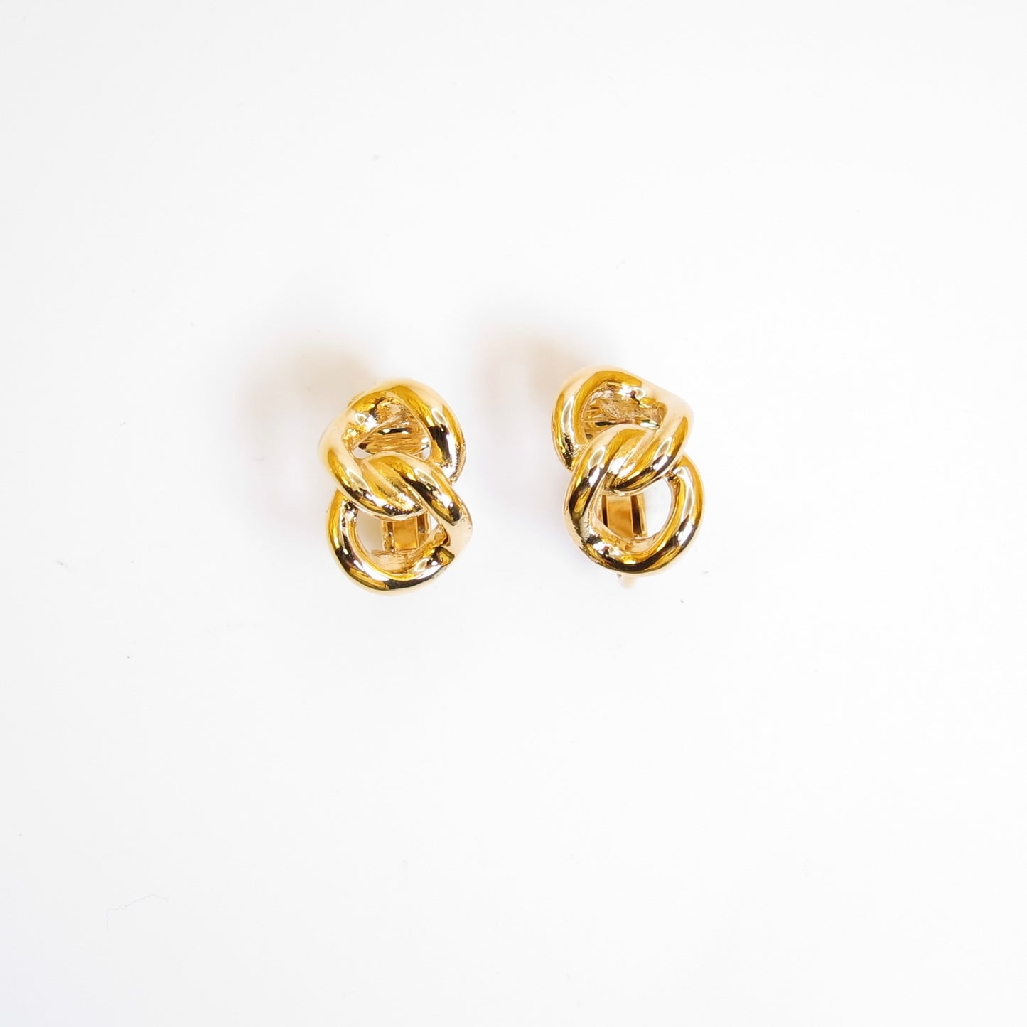 Christian Dior Vintage Link Golden Clip-on Earrings