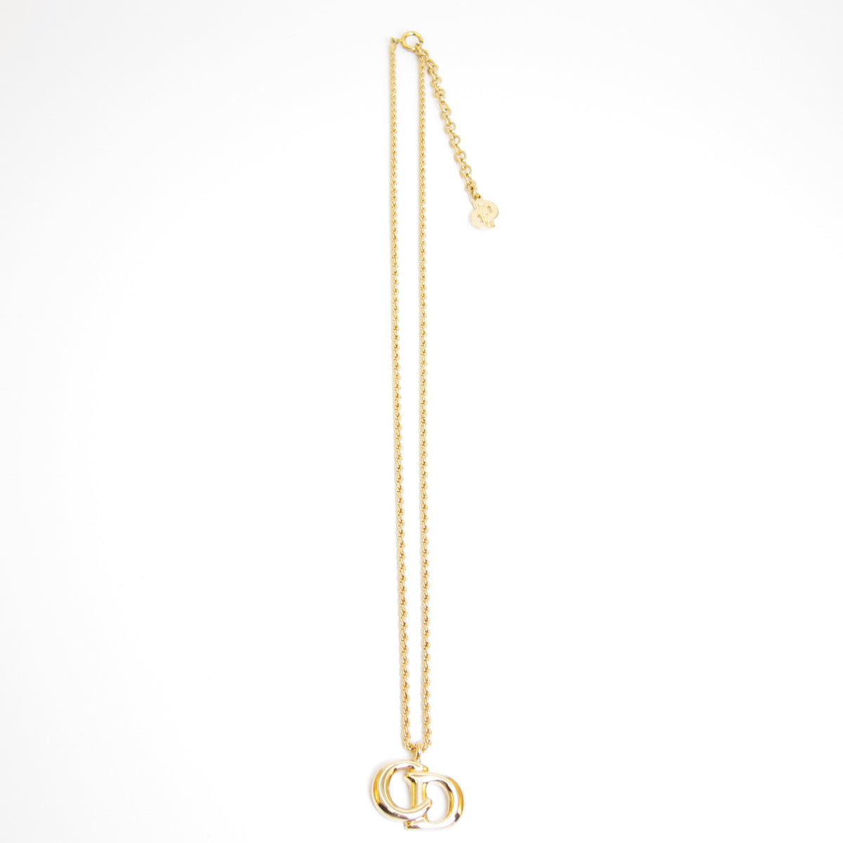 Christian Dior Vintage Interlocking CD Logo Gold-Tone Necklace