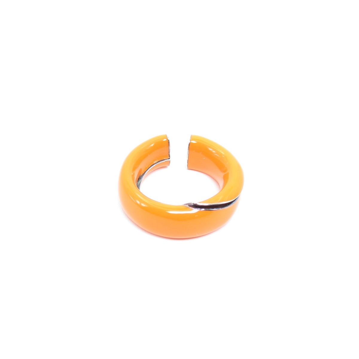 Bottega Veneta Vintage Orange 925 Sterling Silver Sculptural Ring