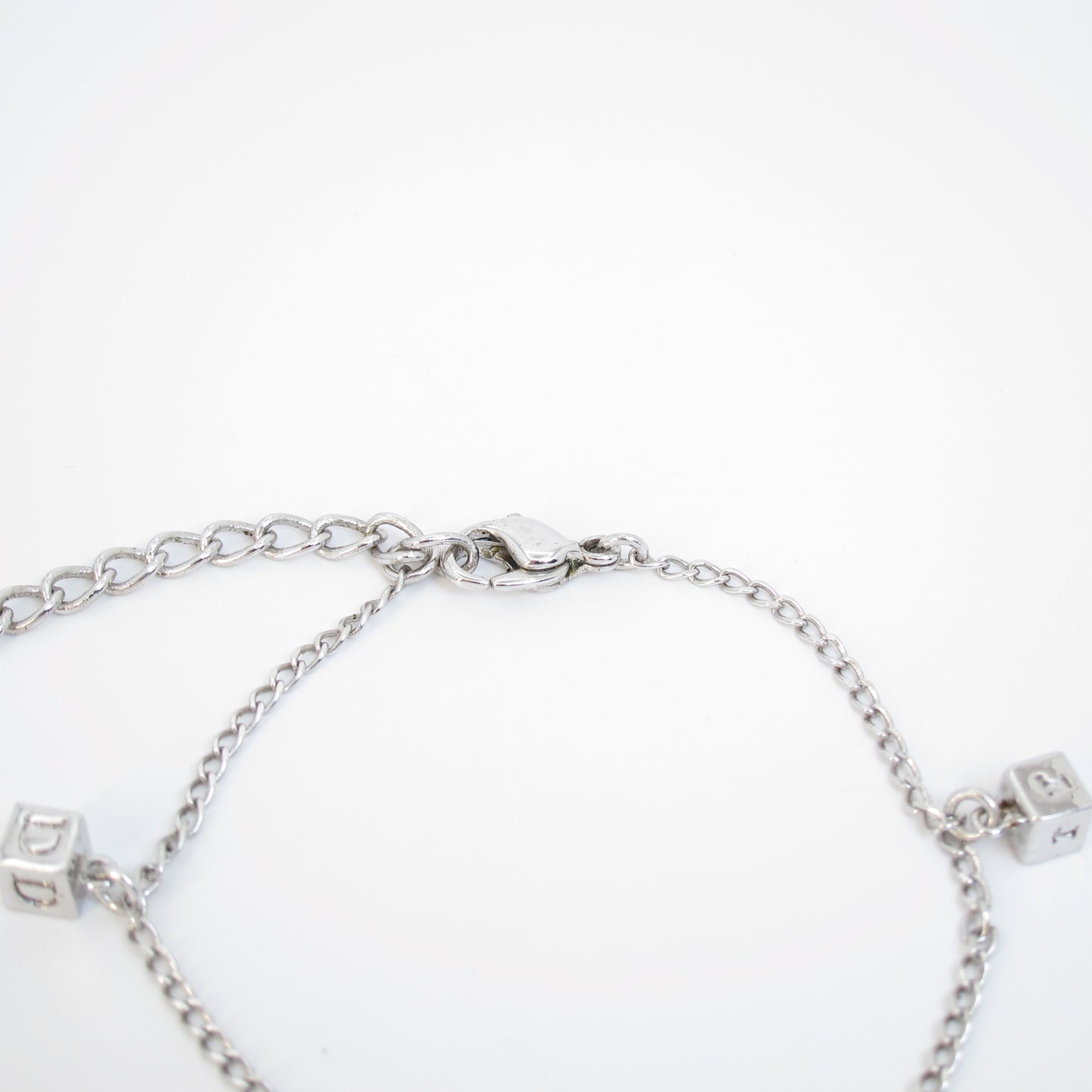 Christian Dior Vintage Dior Logo on Cube Silver Bracelet
