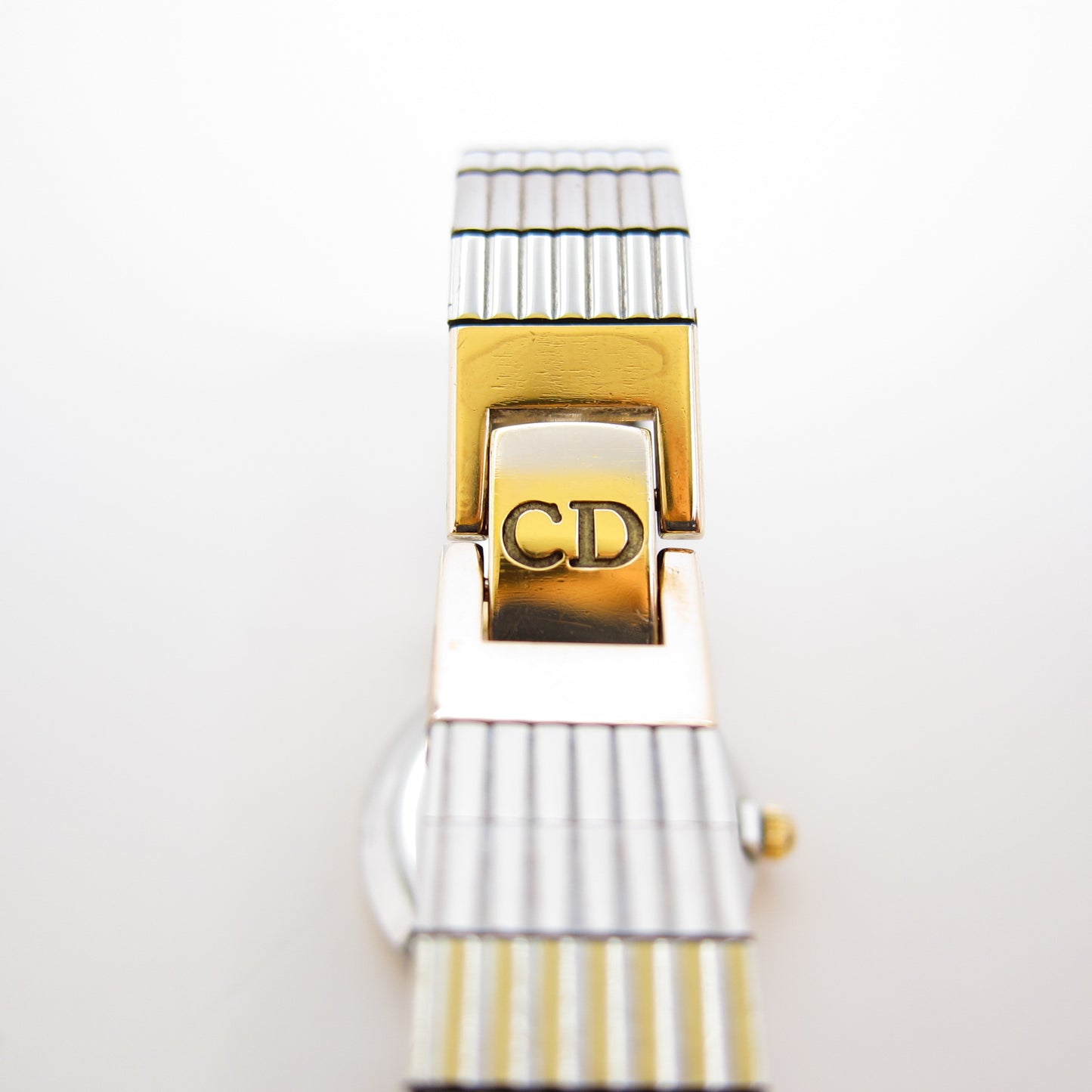 Christian Dior Vintage Round White Face Two Tone Watch