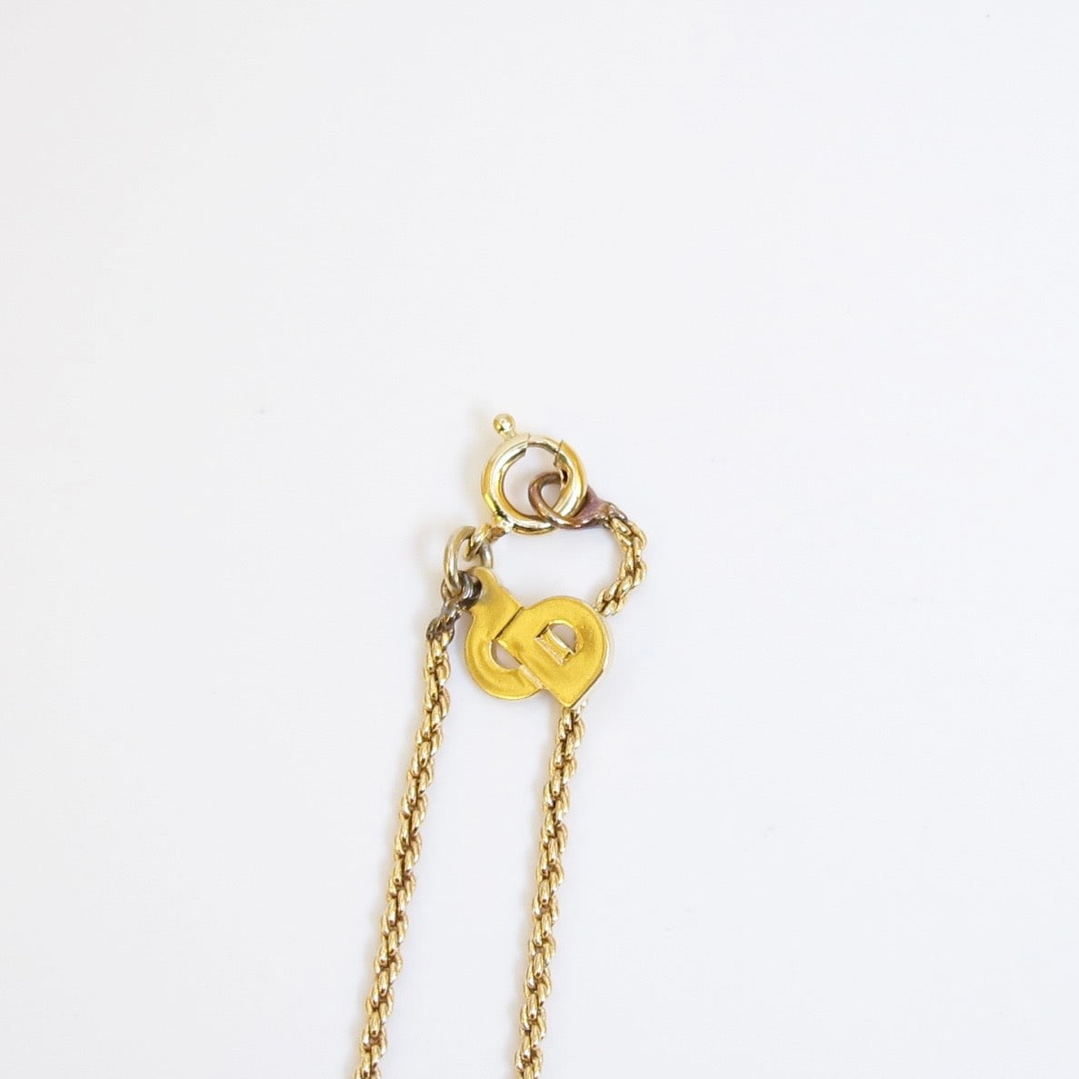 Christian Dior Vintage CD Logo Golden Necklace