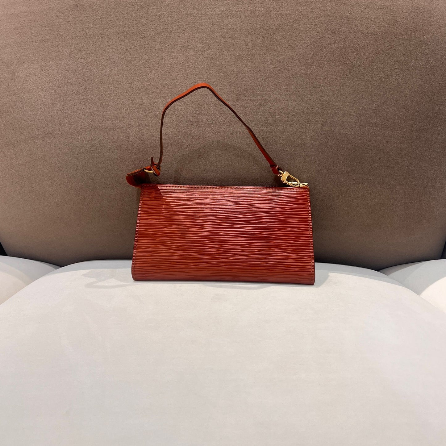 Louis Vuitton Vintage Epi Leather Cognac Slim Pochette Shoulder Bag