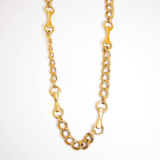 Celine Vintage Stylish Golden Long Necklace