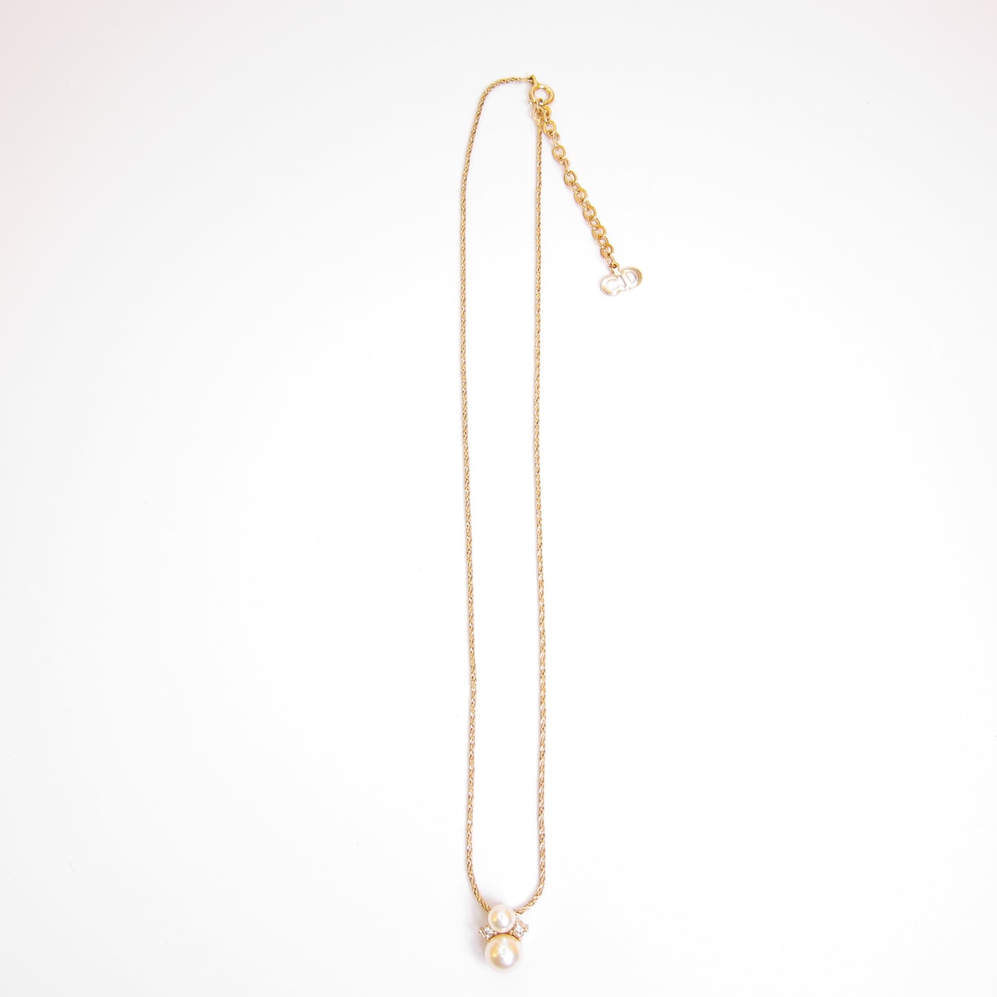 Christian Dior Vintage Pearl and Rhinestone Golden Necklace