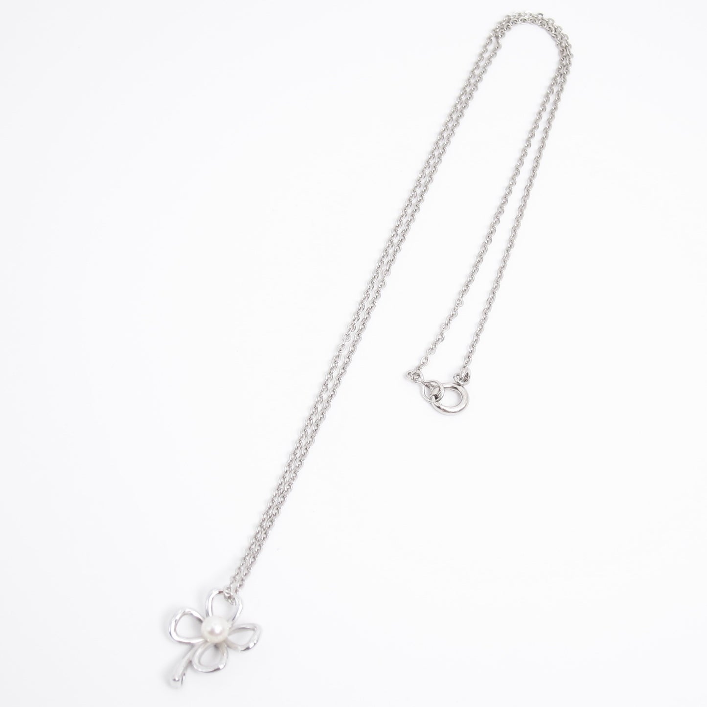 Tasaki Vintage Flower with Pearl Silver Necklace