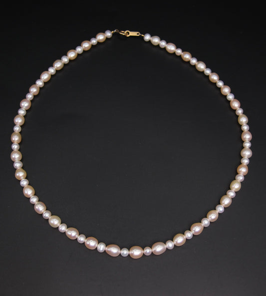 No Brand Vintage Two Tone Freshwater Pearl with K18 Clasp Necklace