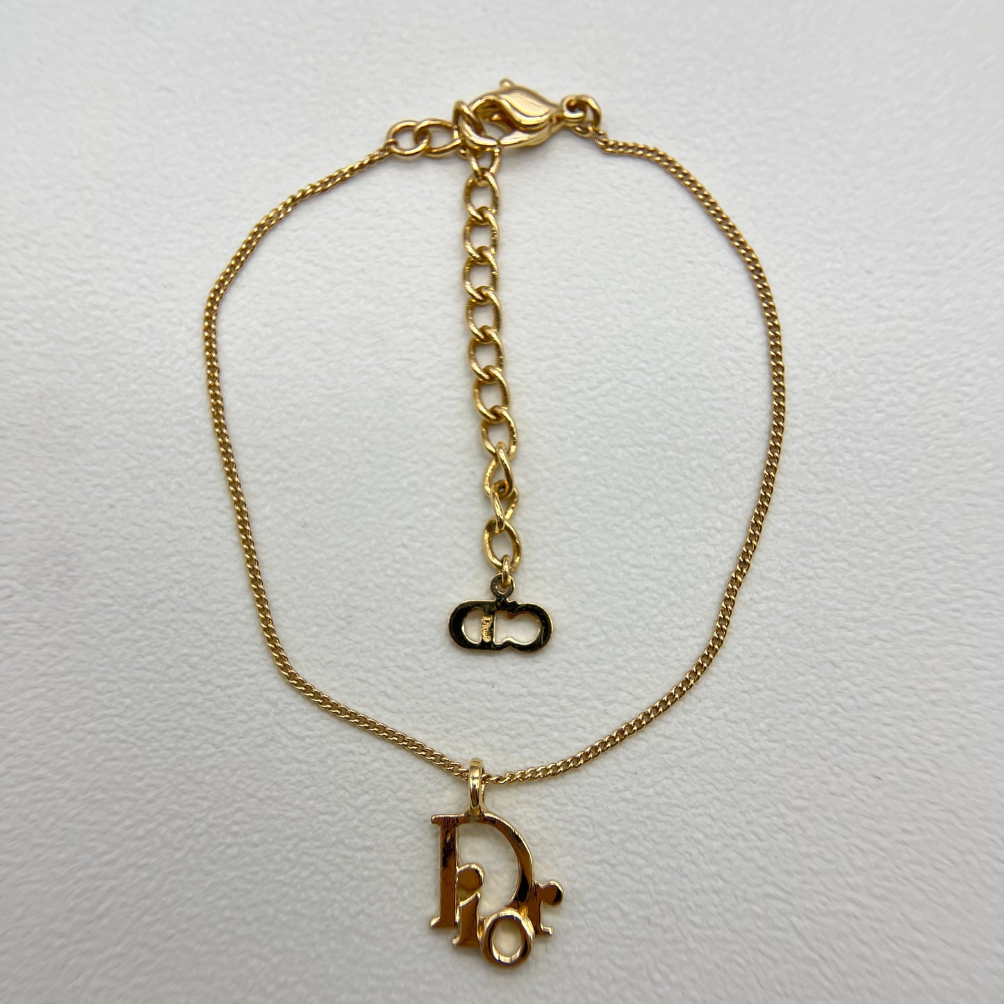 Christian Dior Vintage Dior Logo Golden Bracelet