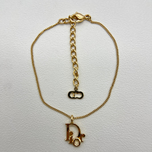 Christian Dior Vintage Dior Logo Golden Bracelet