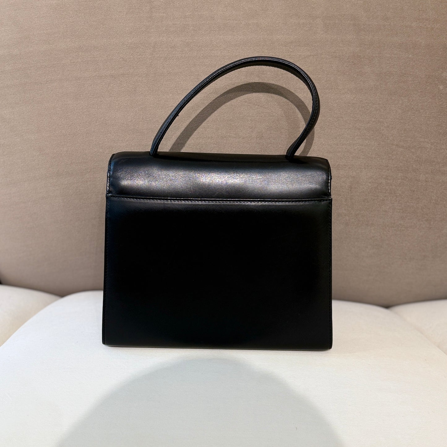 Givenchy Leather Buckle Black Leather Top Handle Handbag