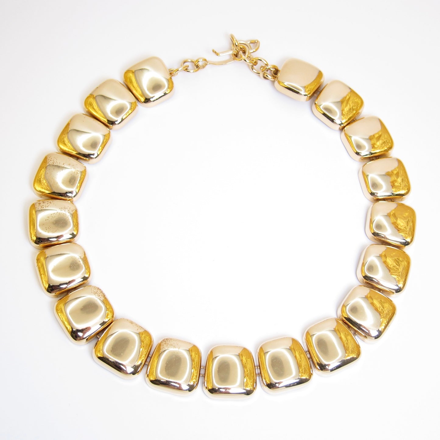 Monet Vintage Golden Chunky Square Block Necklace